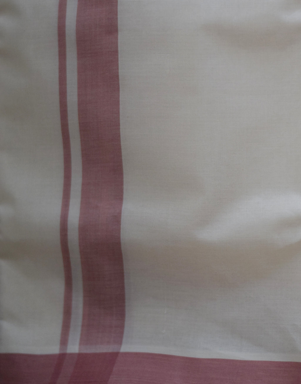 Traditional White Cotton Dhothi with Maroon Border