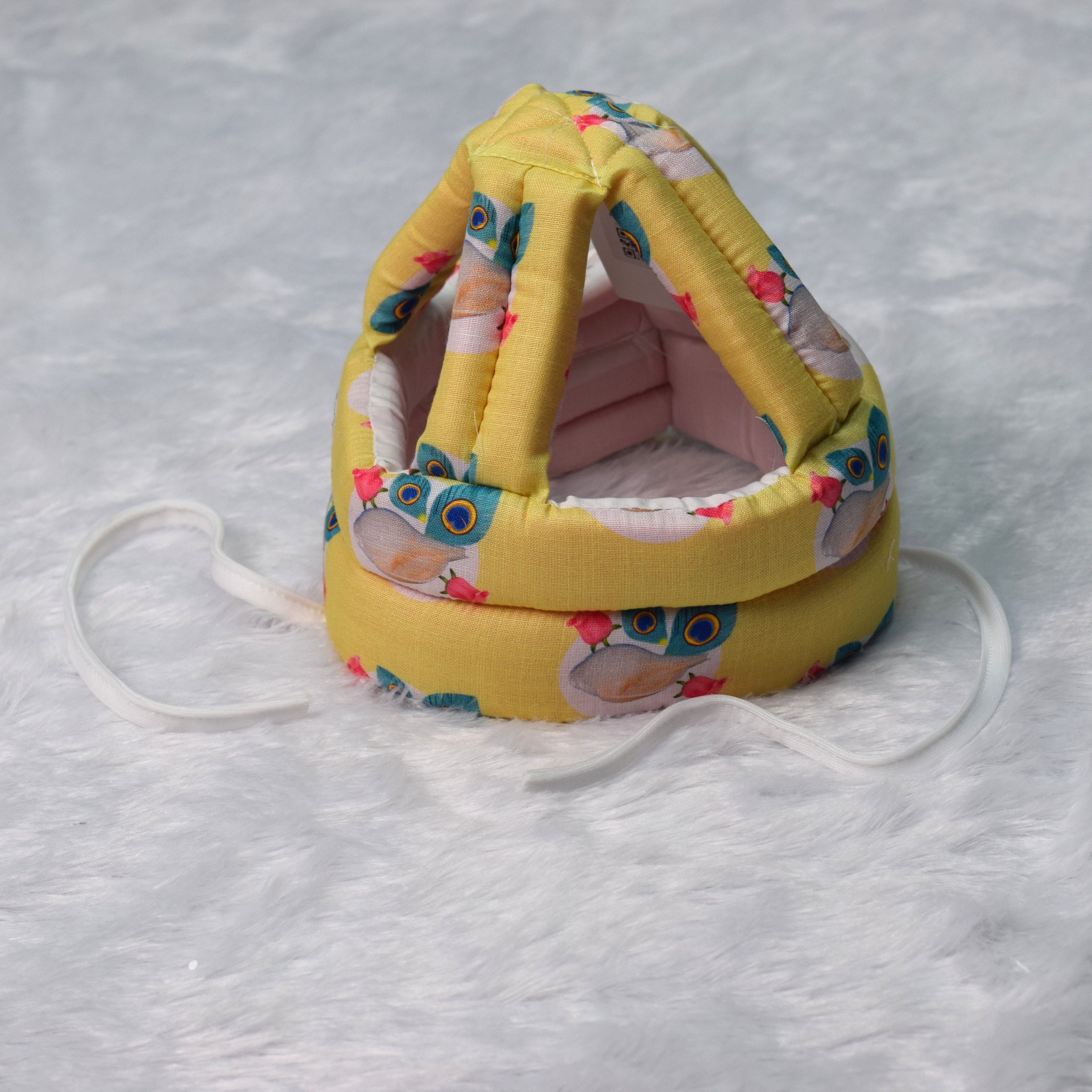 Soft Cotton Baby Safety Helmet – Adjustable Head Protector (4–30 Months)