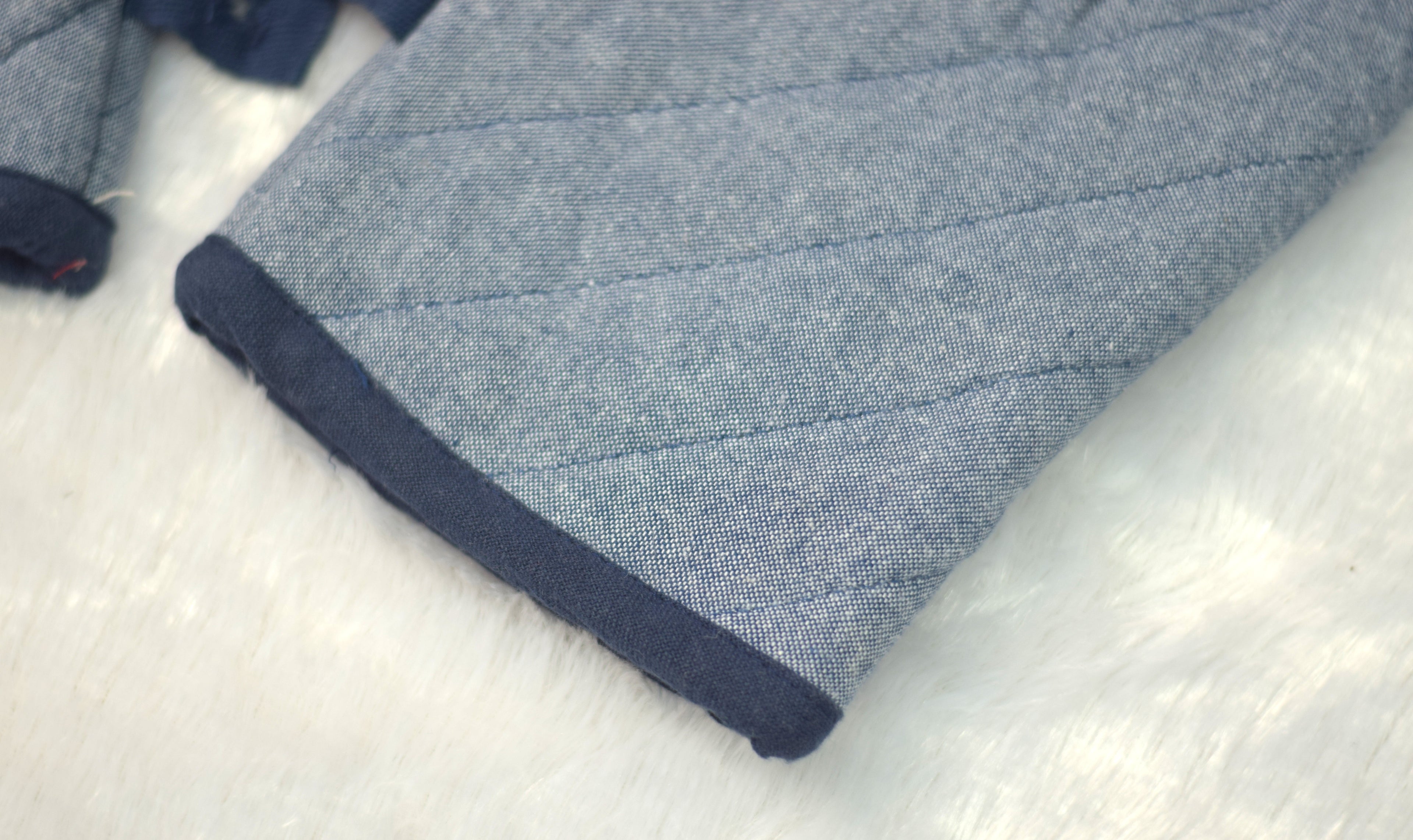 Premium Quilted Heat-Resistant Oven Gloves – Blue (Set of 2)