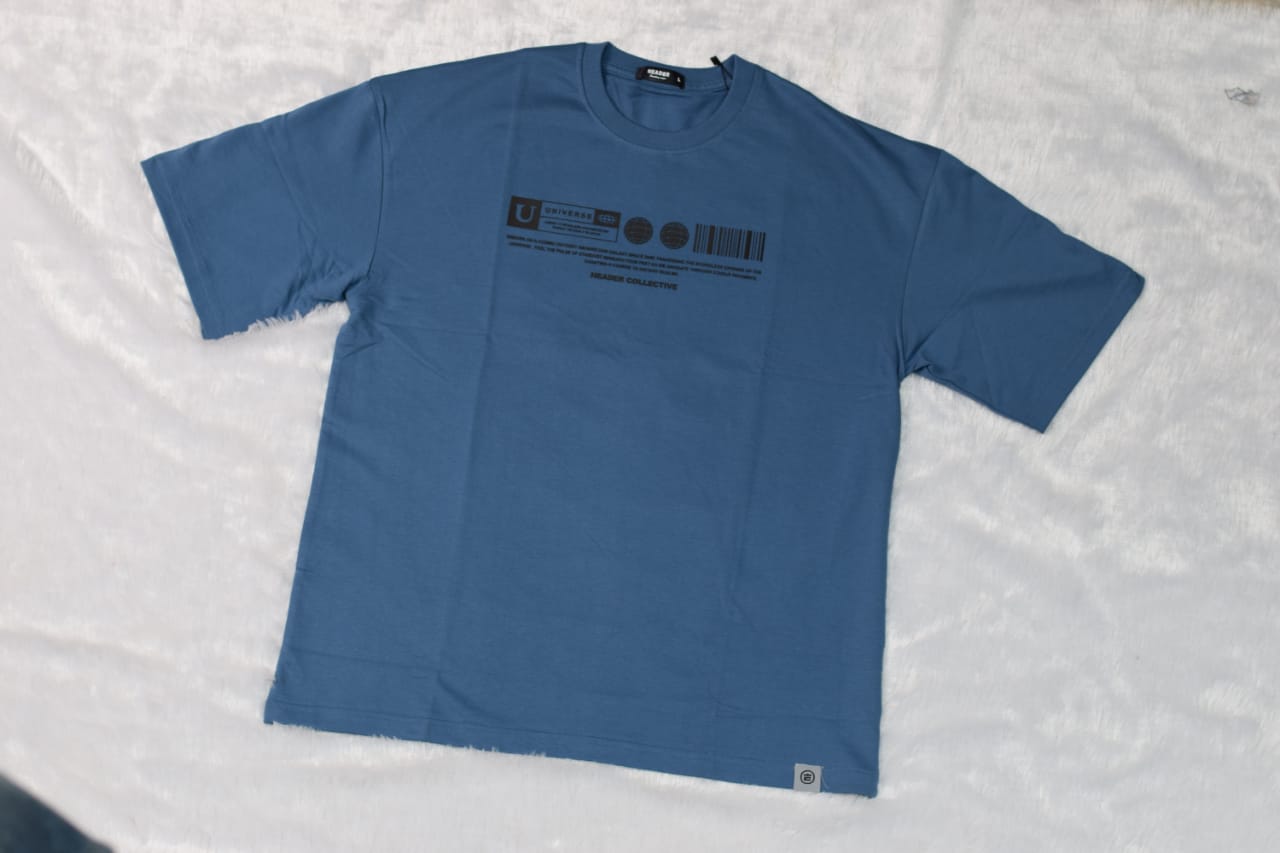 Men’s Galaxy Graphic Oversized T-Shirt – Space Shuttle Print | Blue - View 3 - Nushio