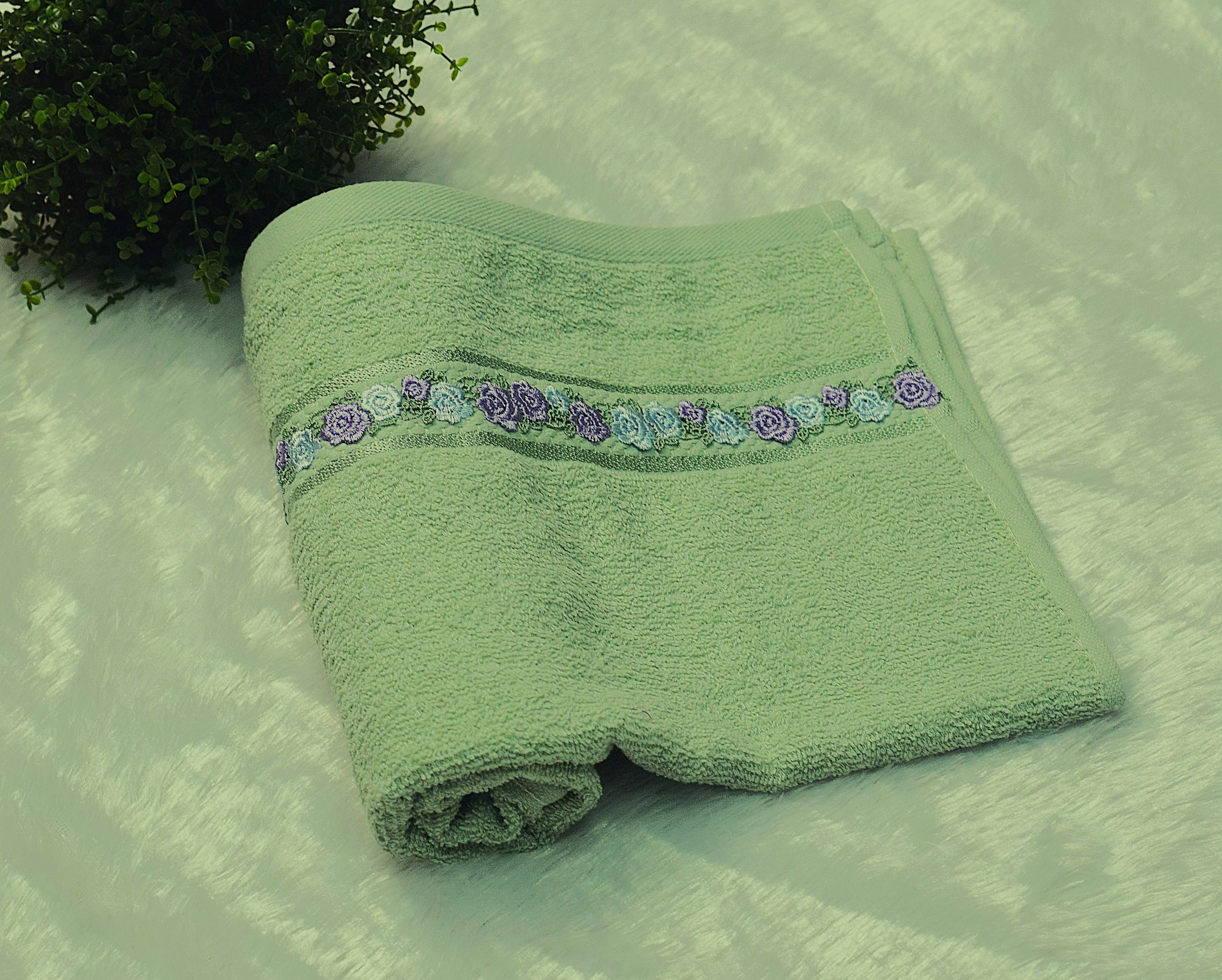 Premium Embroidered Turkish Hand Towel –19*38inch Soft Cotton - View 2 - Cotton Embroidered - Nushio