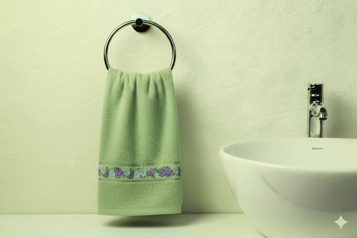 Premium Embroidered Turkish Hand Towel –19*38inch Soft Cotton - Main Product Image - Cotton Embroidered - Nushio