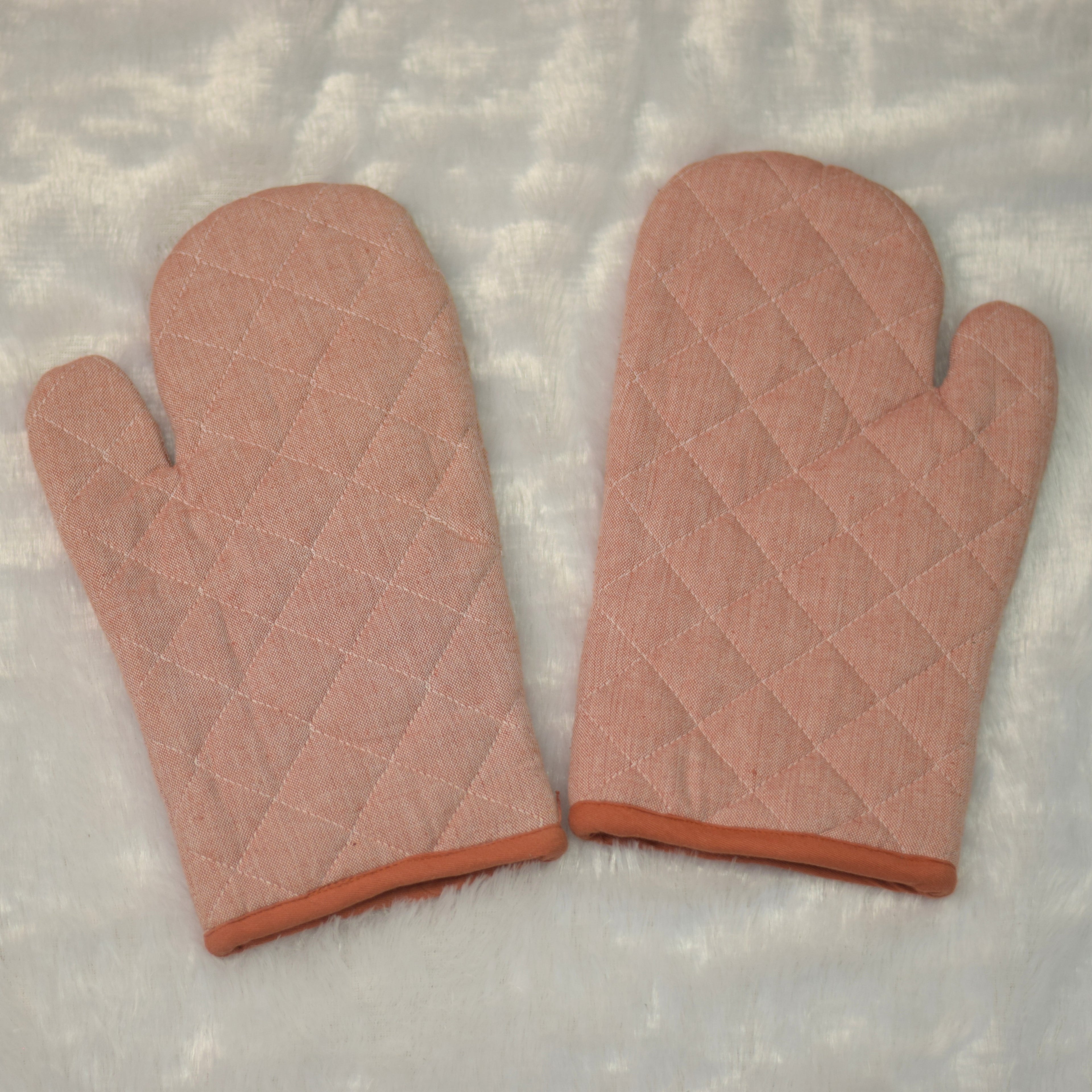 Premium Quilted Cotton Oven Gloves – Heat Resistant Kitchen Mitts (Set of 2