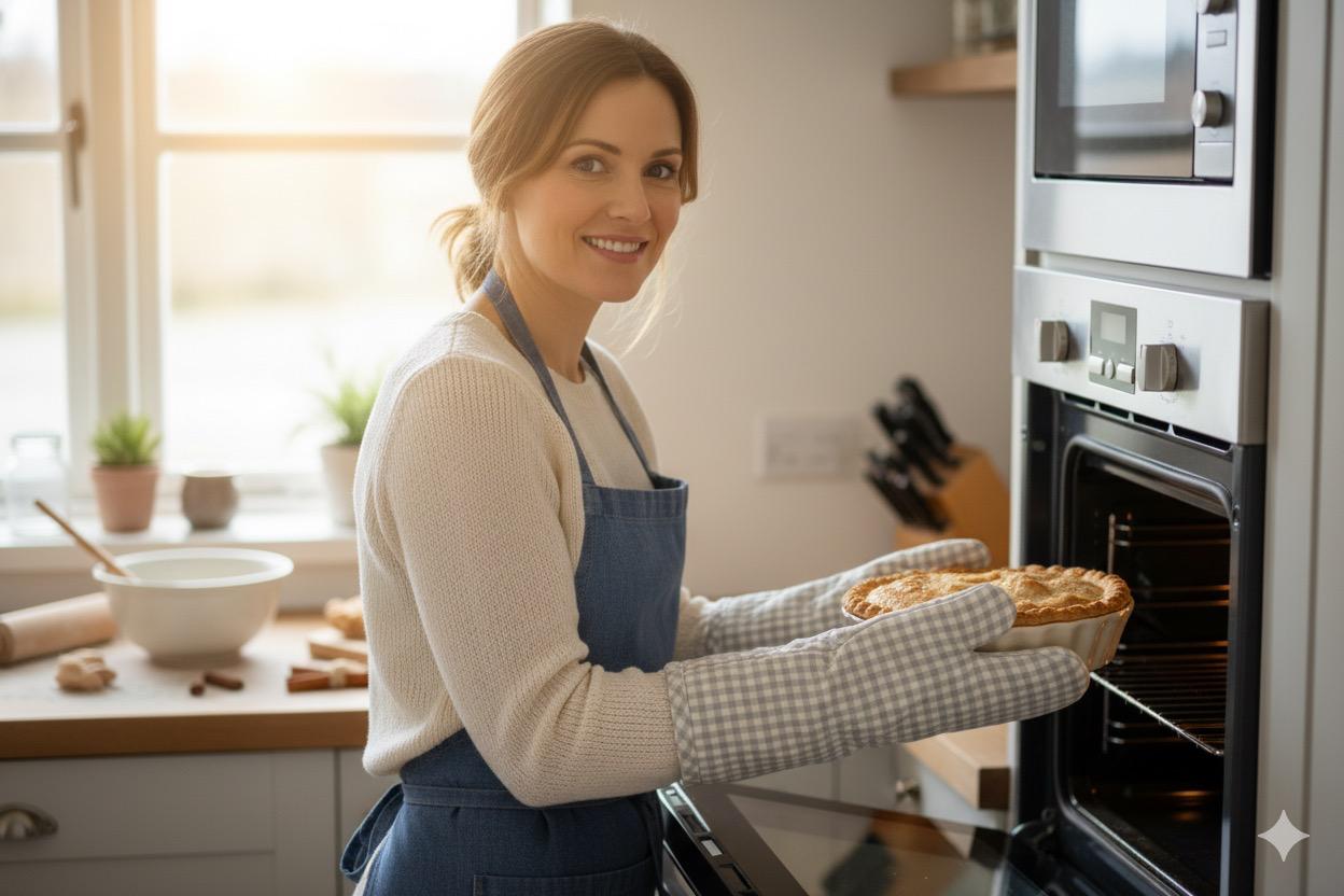 Grey Checkered Cotton Oven Gloves - Kitchen Mitts (Set of 2) - Main Product Image - Cotton - Nushio