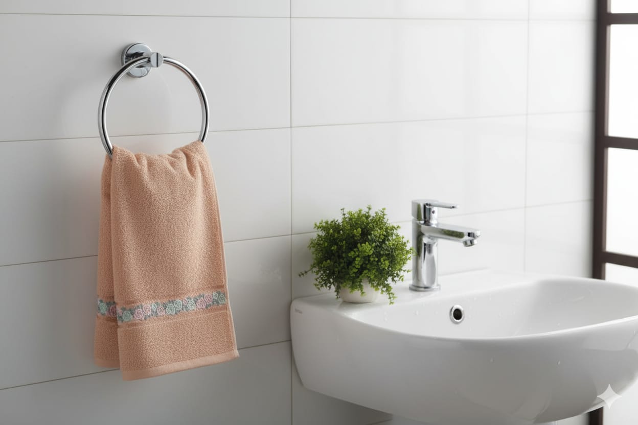 Premium Embroidered Turkish Hand Towel – 19*38inch Inch | Soft & Absorbent - Main Product Image - Embroidered - Nushio