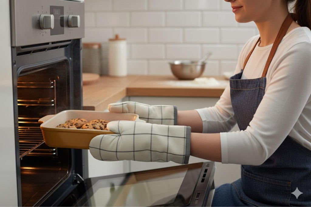 Checkered Cotton Oven Gloves - Kitchen Mitts (Set of 2) - Main Product Image - Cotton - Nushio