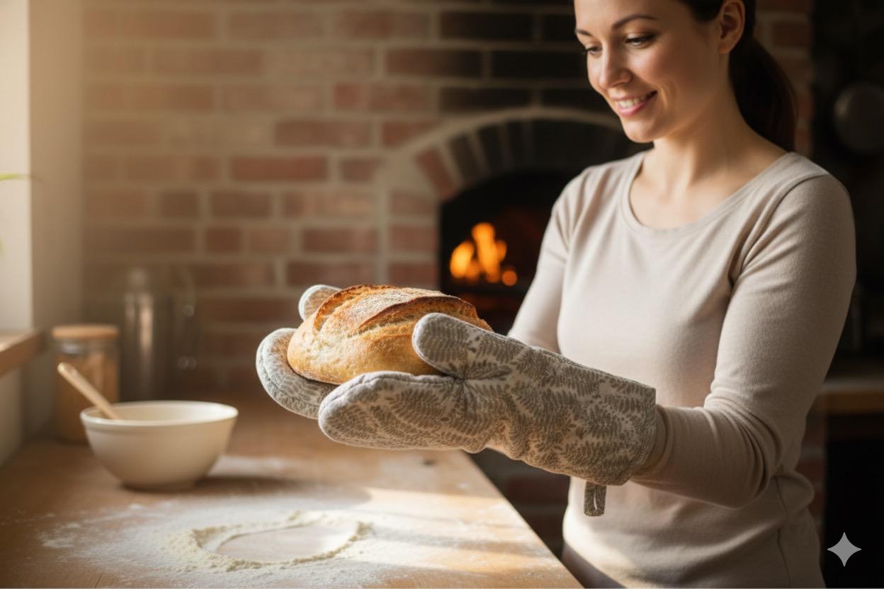 Leaf Pattern Cotton Oven Gloves - Set of 2 - Main Product Image - Cotton - Nushio