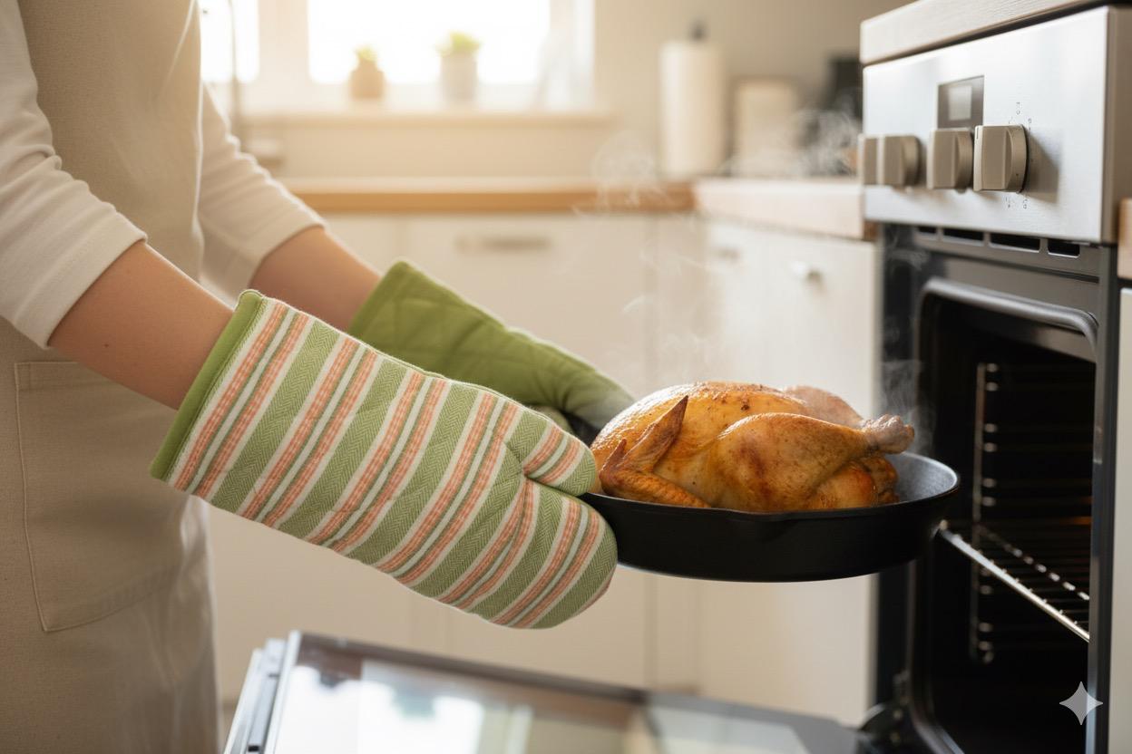 Green Quilted Cotton Oven Gloves - Kitchen Mitts (Set of 2) - Main Product Image - Cotton - Nushio