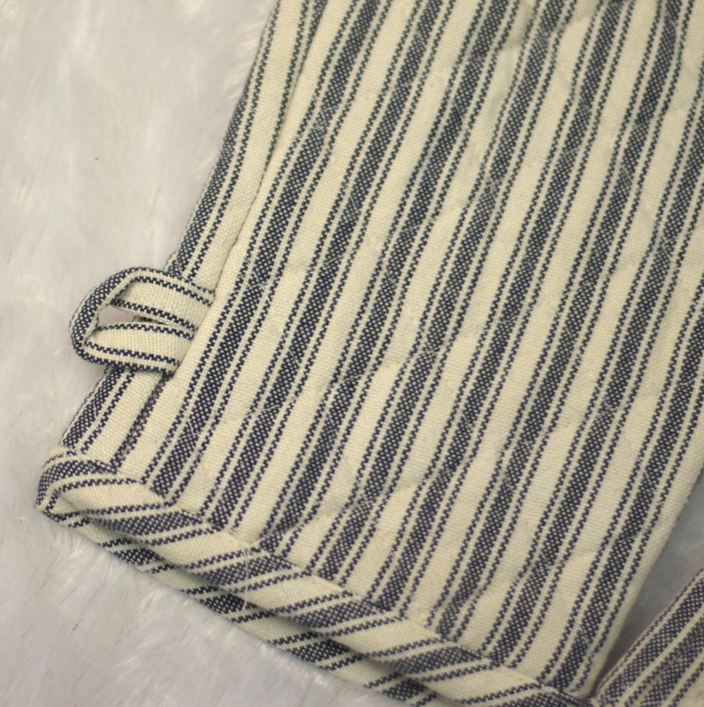Striped Cotton Oven Gloves - Kitchen Mitts (Set of 2)