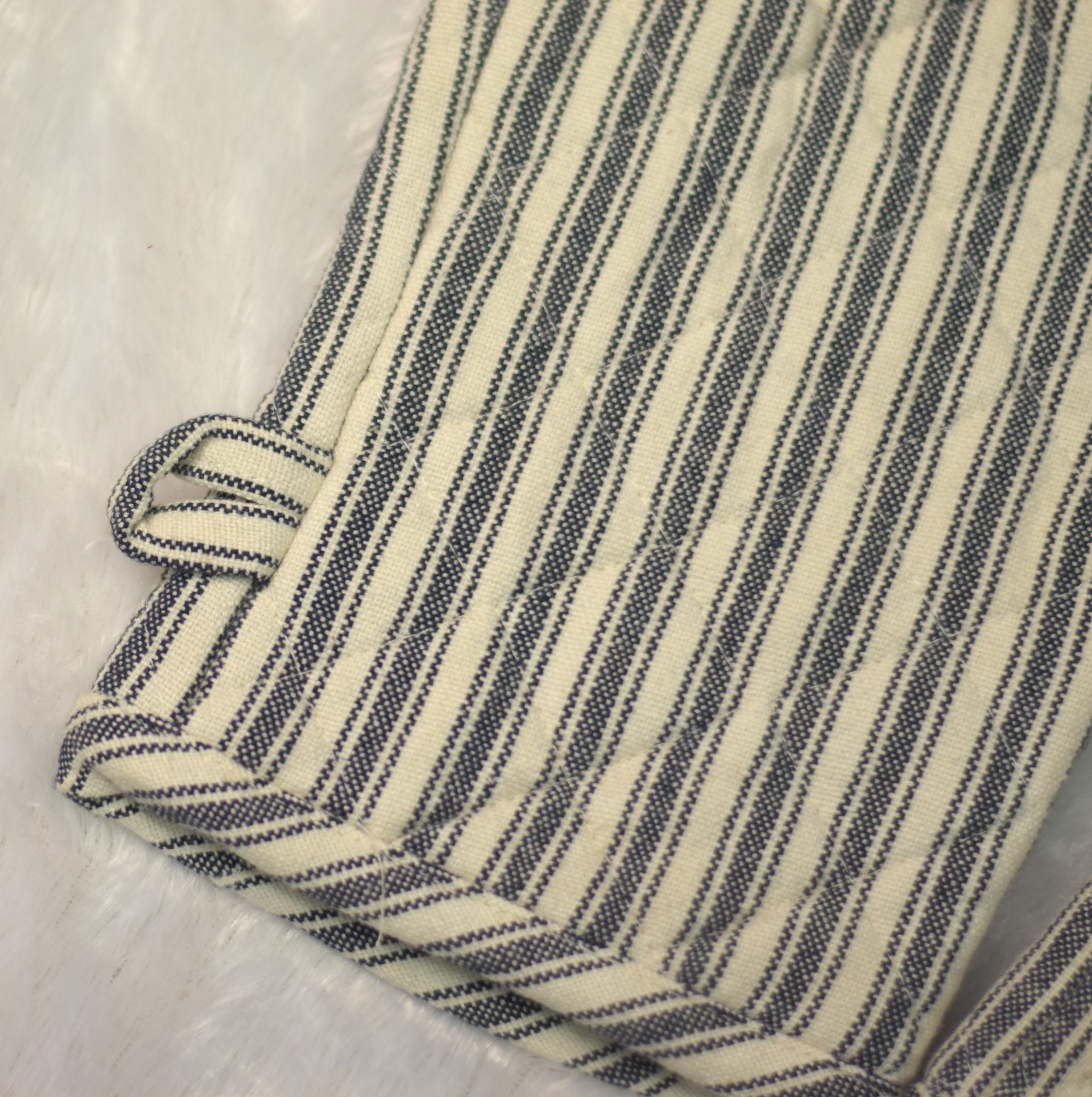 Striped Cotton Oven Gloves - Kitchen Mitts (Set of 2)