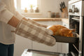 Beige Checkered Quilted Oven Gloves - Main Product Image - Nushio