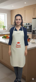 Merry Christmas Printed Kitchen Apron – Festive Cooking & Baking Wear - Printed - Nushio