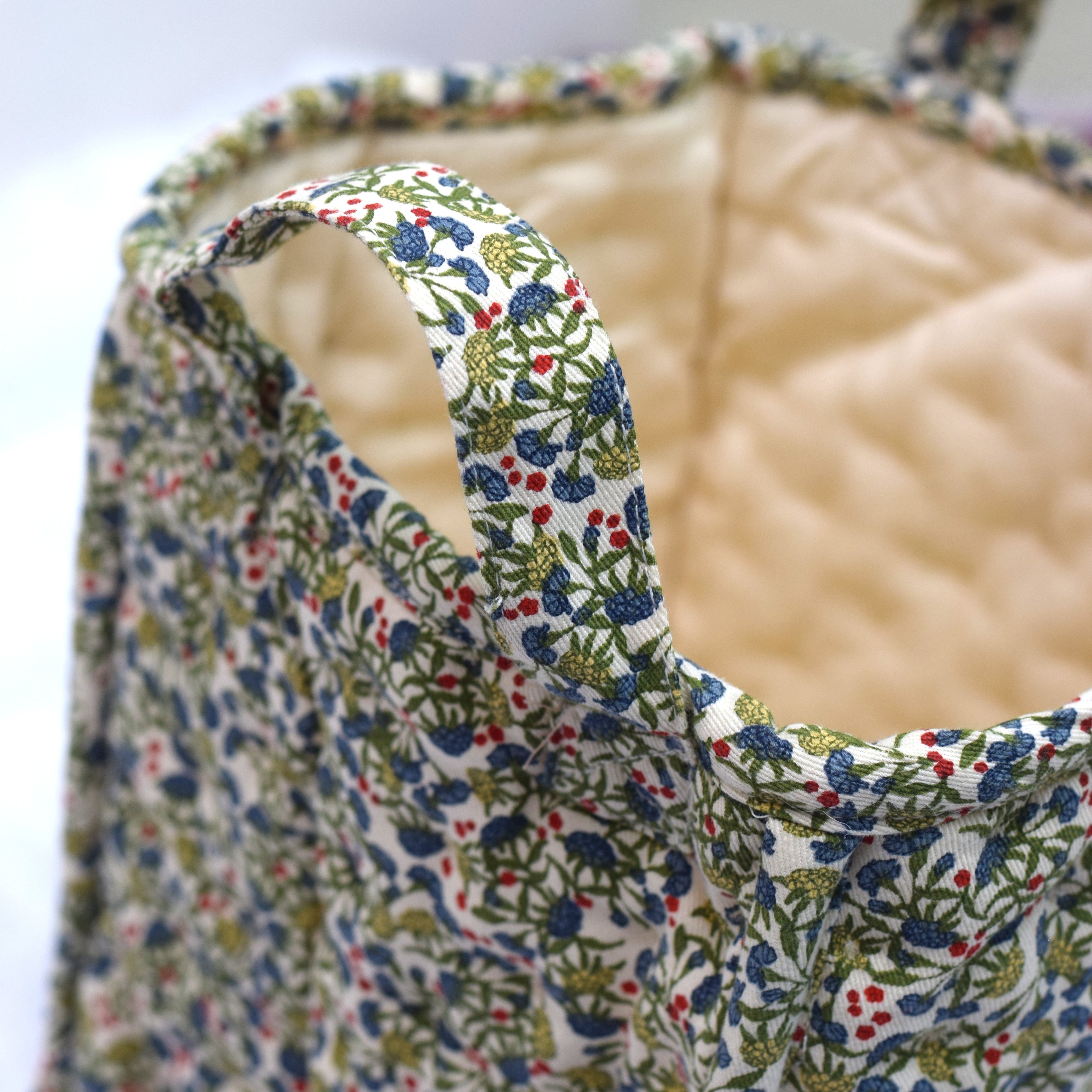 Handmade Quilted Fabric Storage Basket - View 3 - Nushio