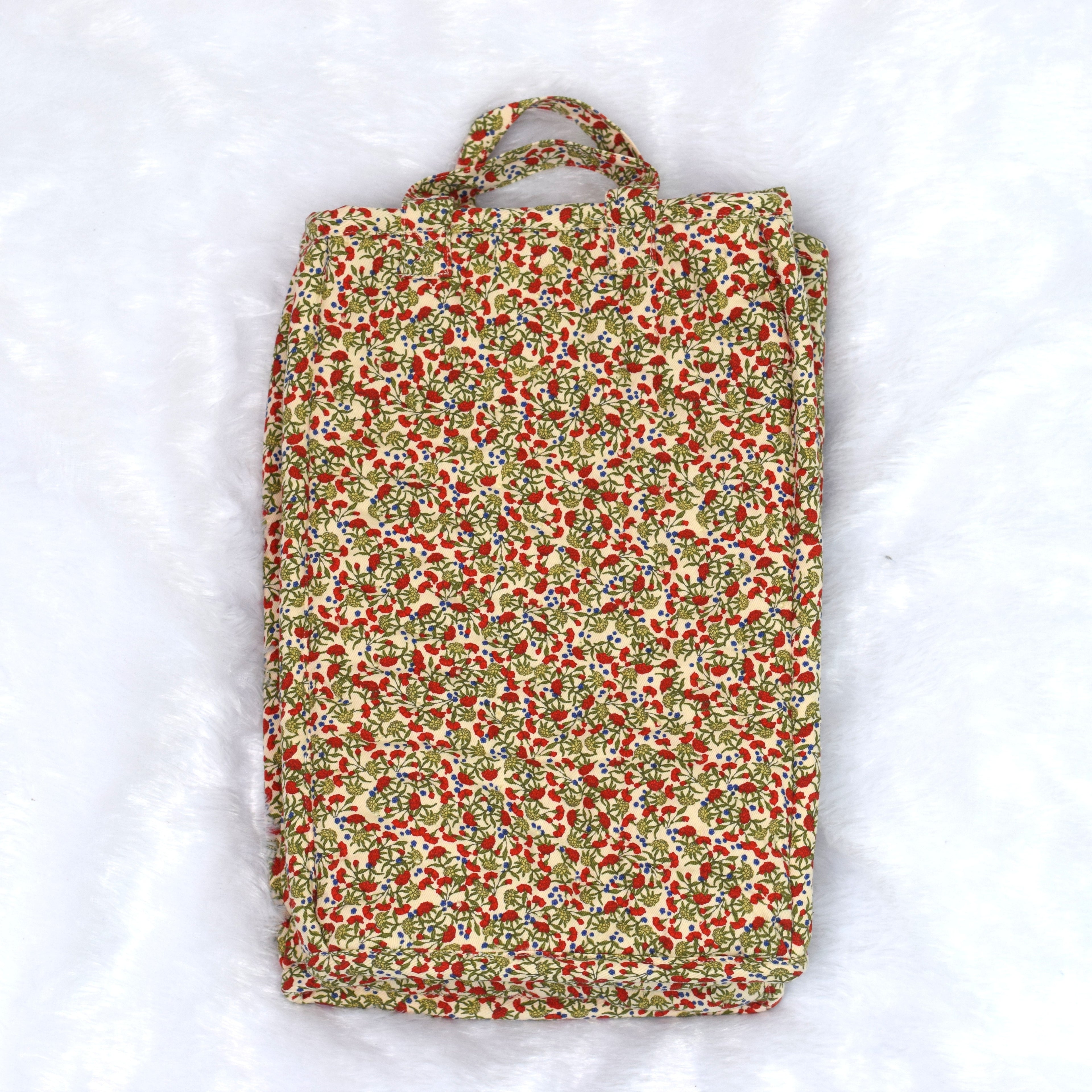 Floral Print Cotton Tote Bag - Main Product Image - Cotton Floral - Nushio