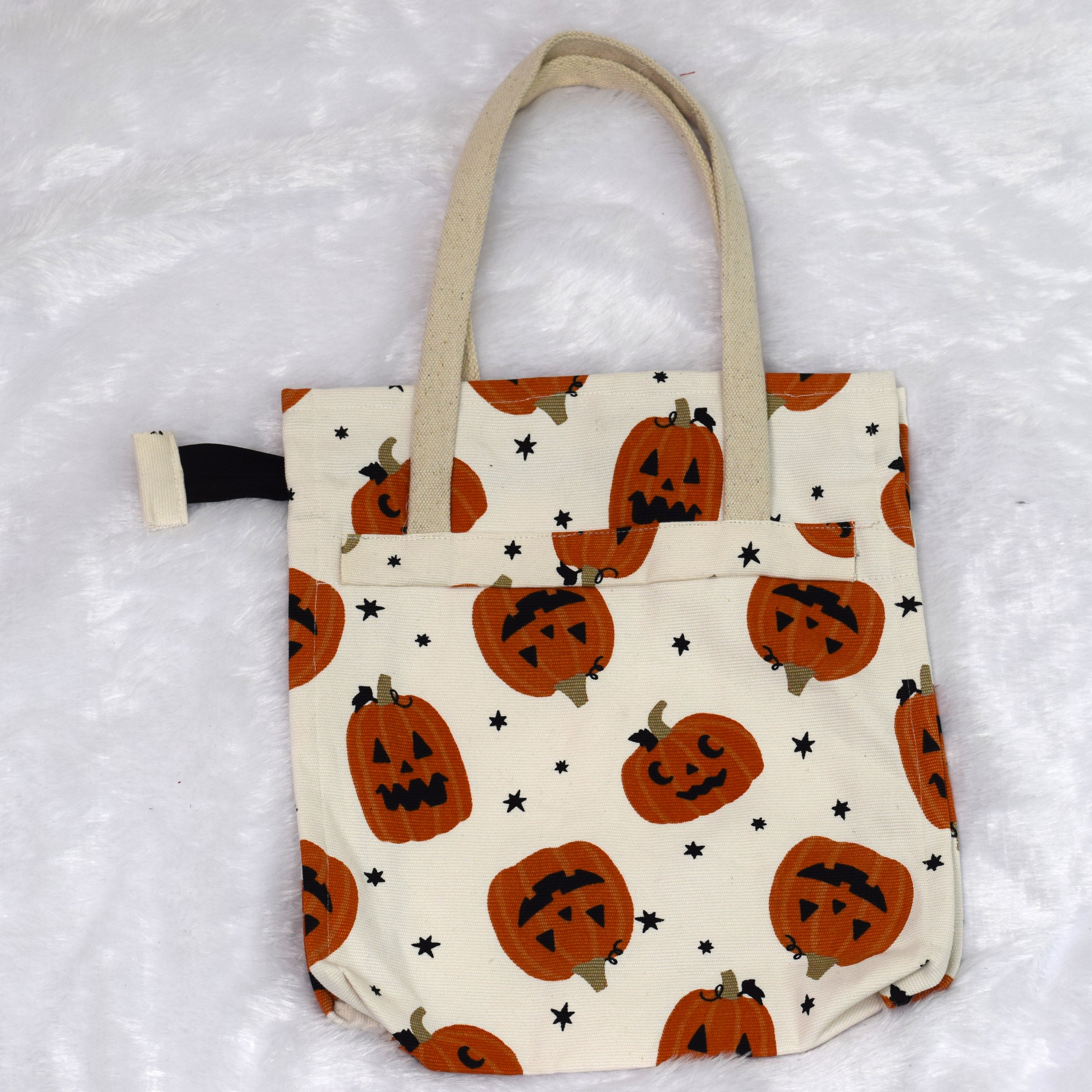 Halloween Pumpkin Printed Canvas Tote Bag