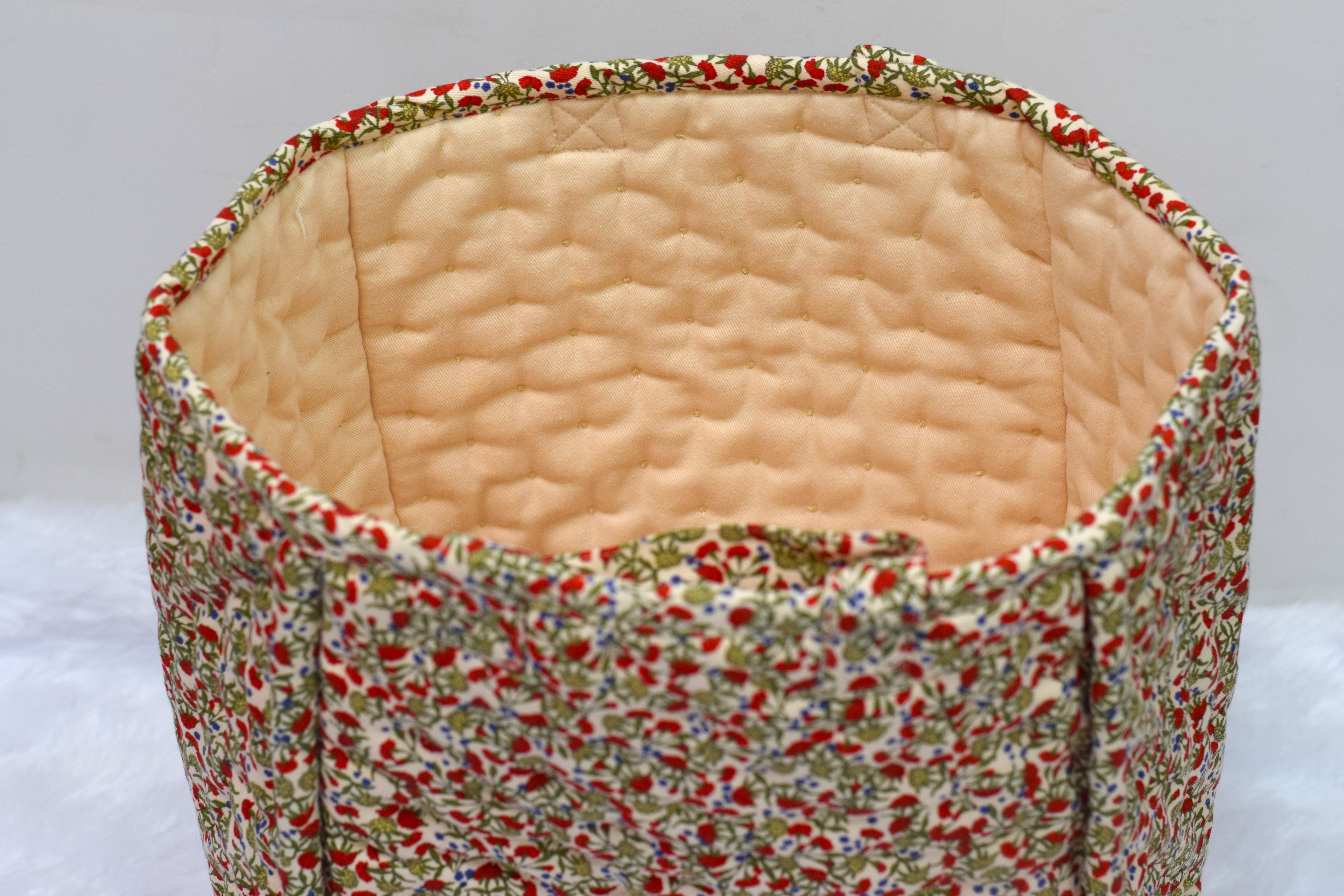 Floral Print Cotton Tote Bag