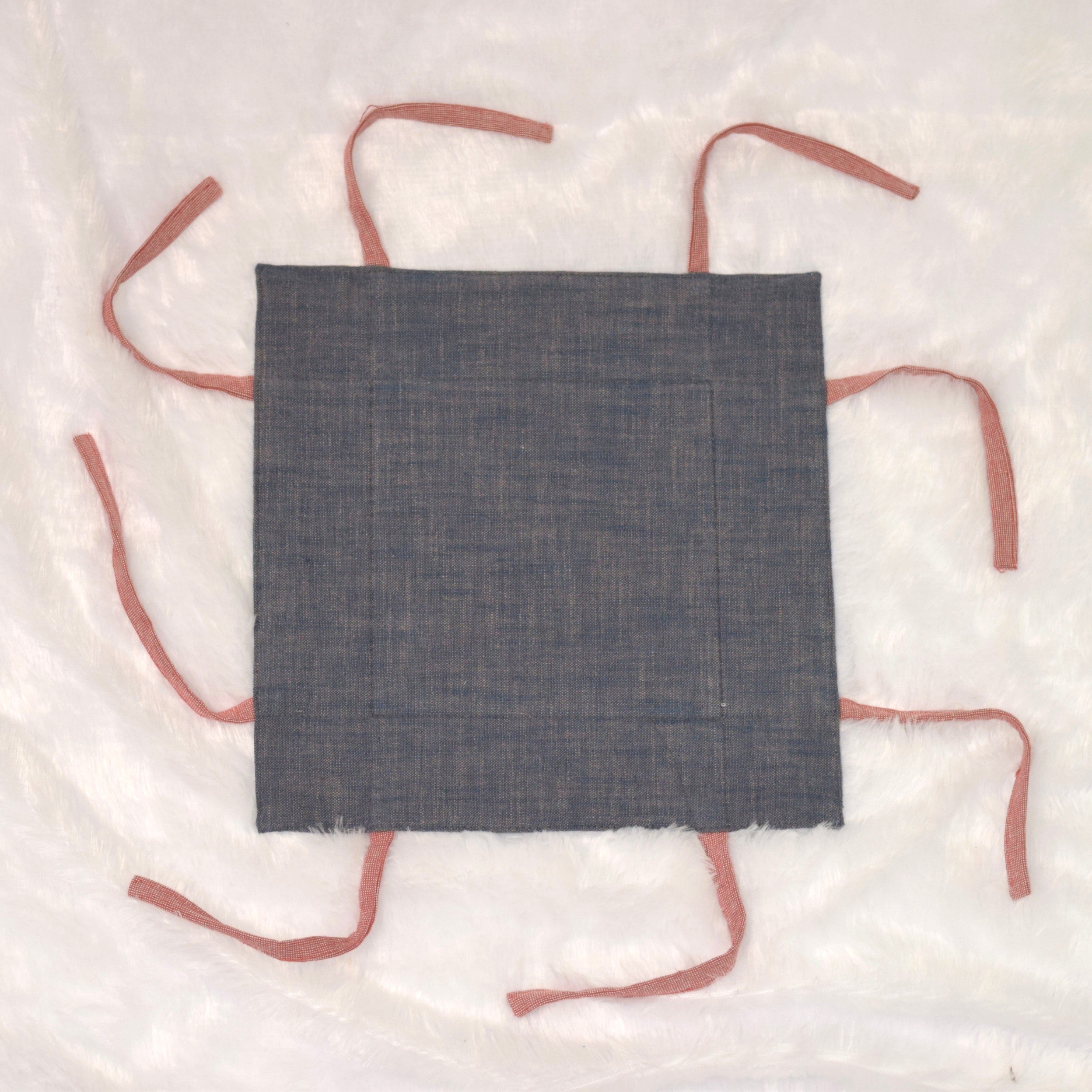 Fabric Bread Basket with Tie-Knot Corners - View 3 - Nushio