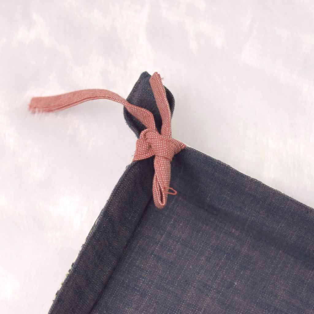 Fabric Bread Basket with Tie-Knot Corners