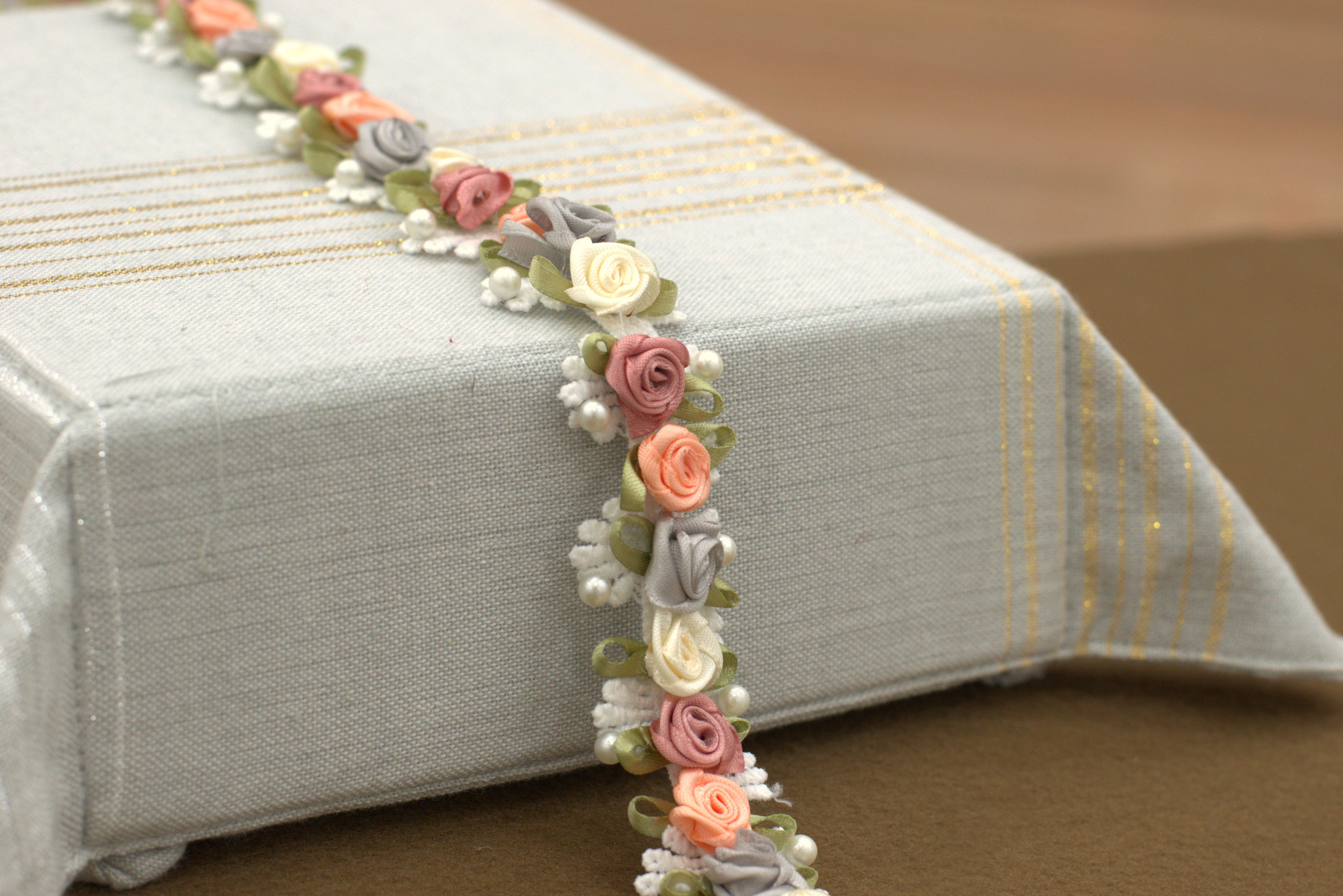 Premium Imported Floral Rose Lace Trim (5 Meter / 10 Meter) – Multicolor Embellished Decorative Border