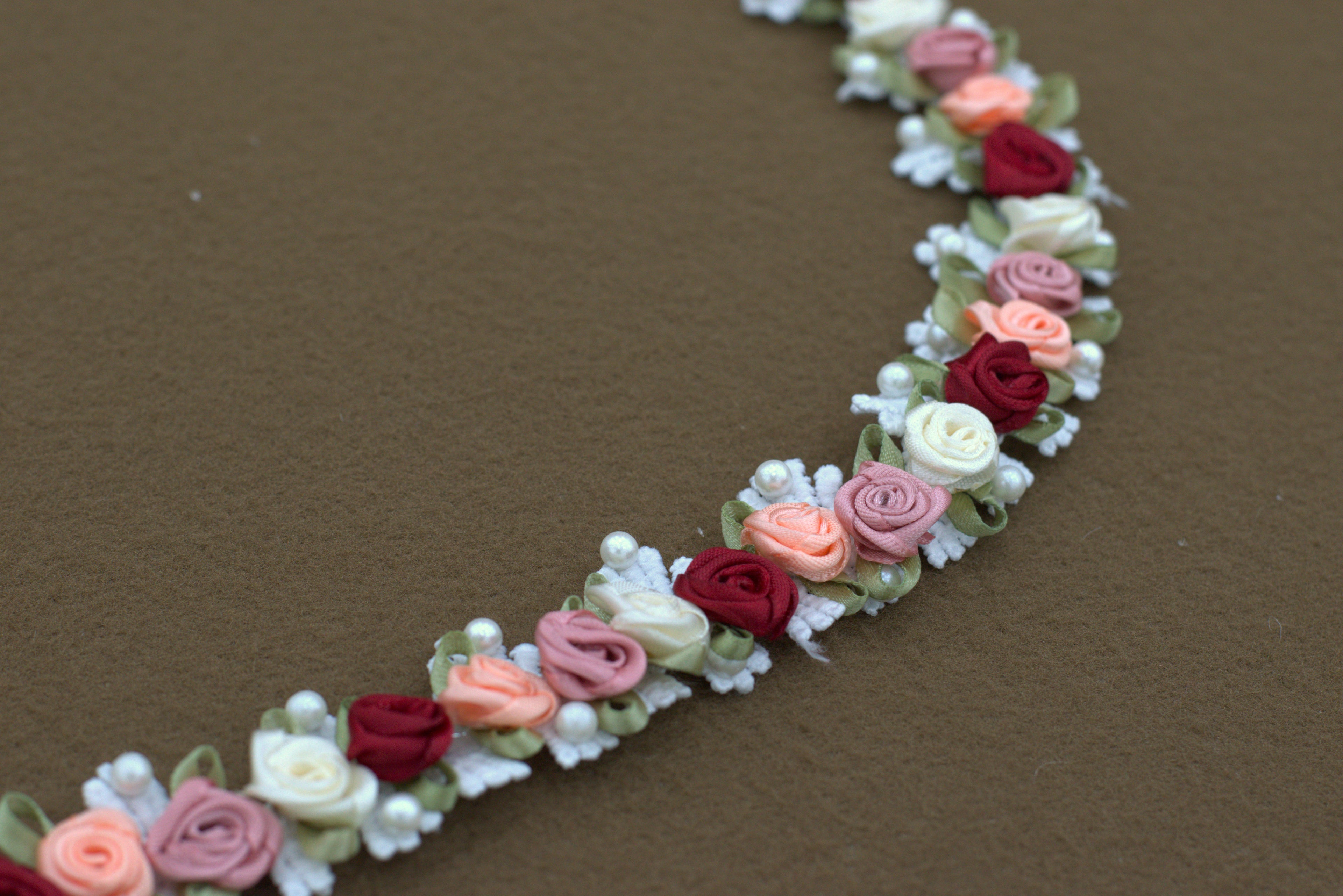 Imported 3D Floral Rose Lace Trim – Multicolor Embellished Lace (5m / 10m)