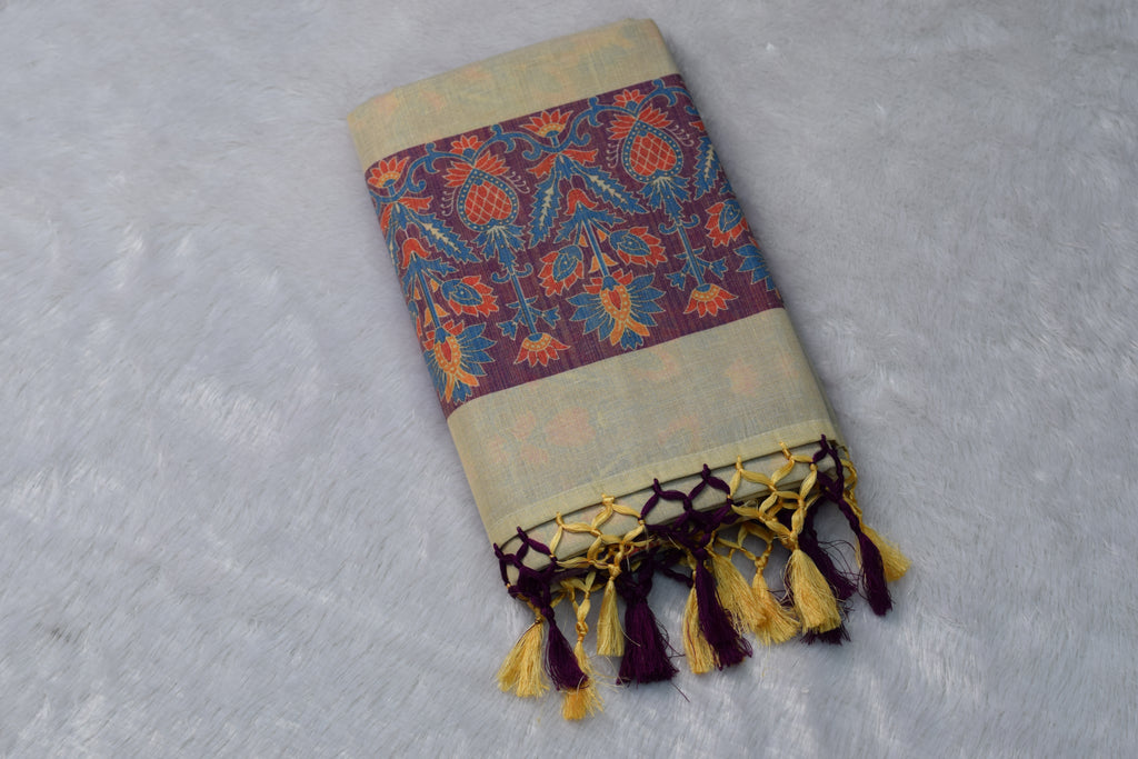 Kalamkari Elegance Saree Set - View 2 - Nushio