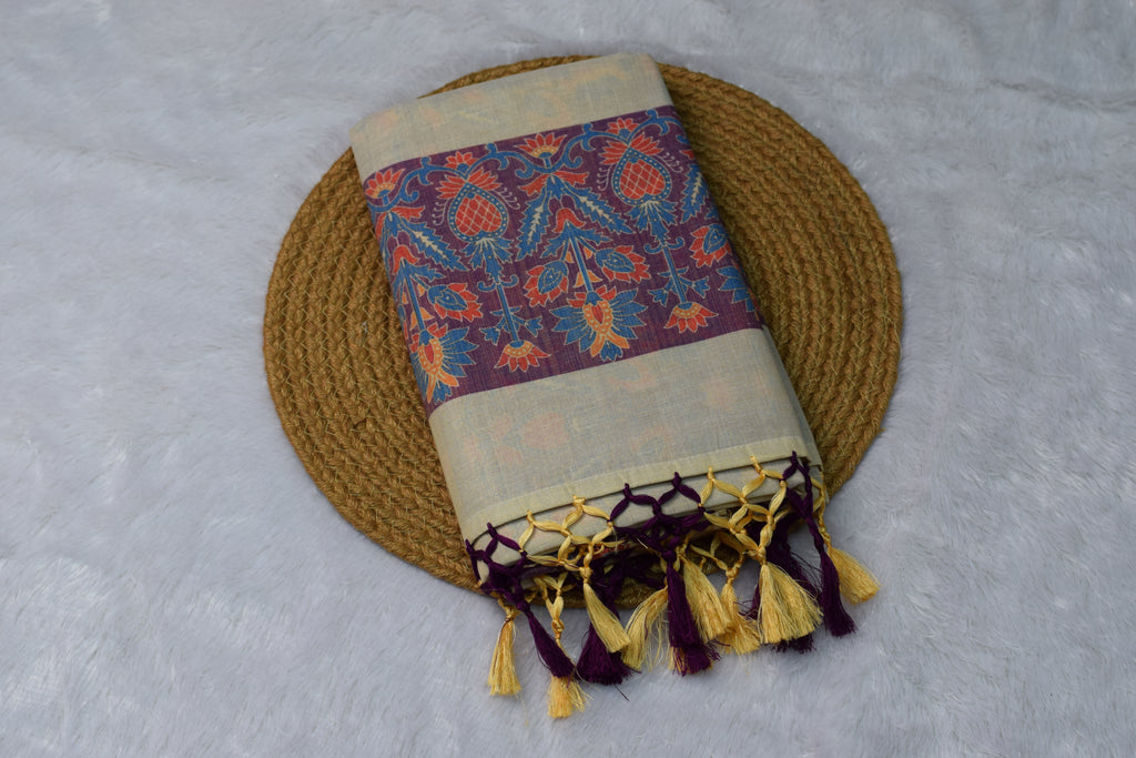 Kalamkari Elegance Saree Set - Main Product Image - Nushio