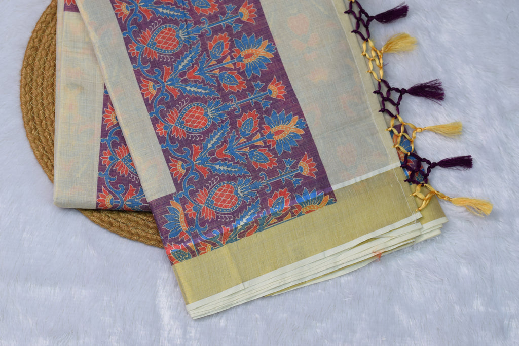 Kalamkari Elegance Saree Set - View 3 - Nushio
