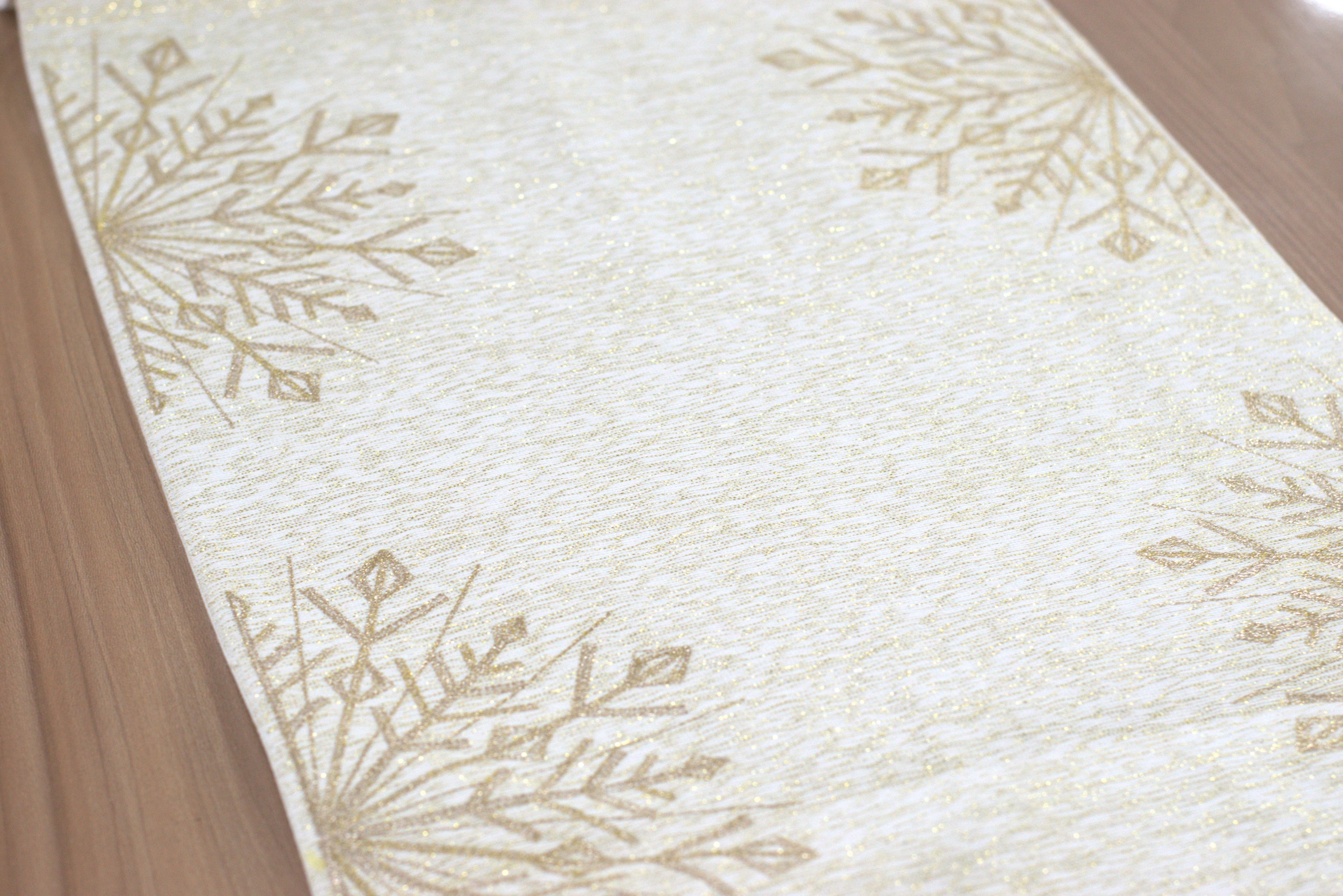 Gold Snowflake Table Runner - 180 x 35 cm - View 2 - Nushio