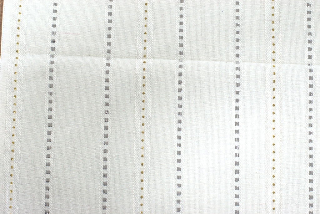 White Striped Table Runner with Tassels - 180 x 35 cm