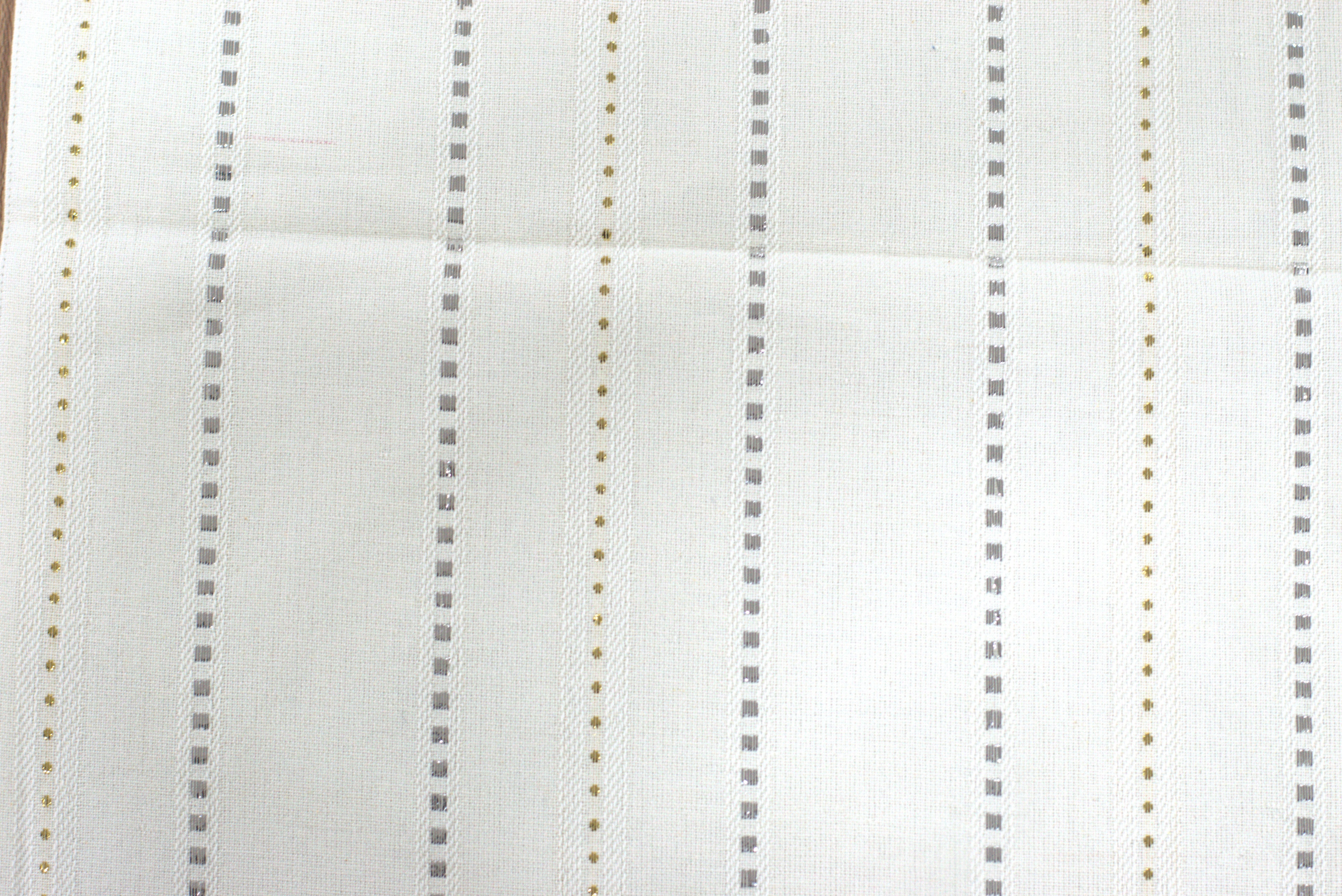White Striped Table Runner with Tassels - 180 x 35 cm