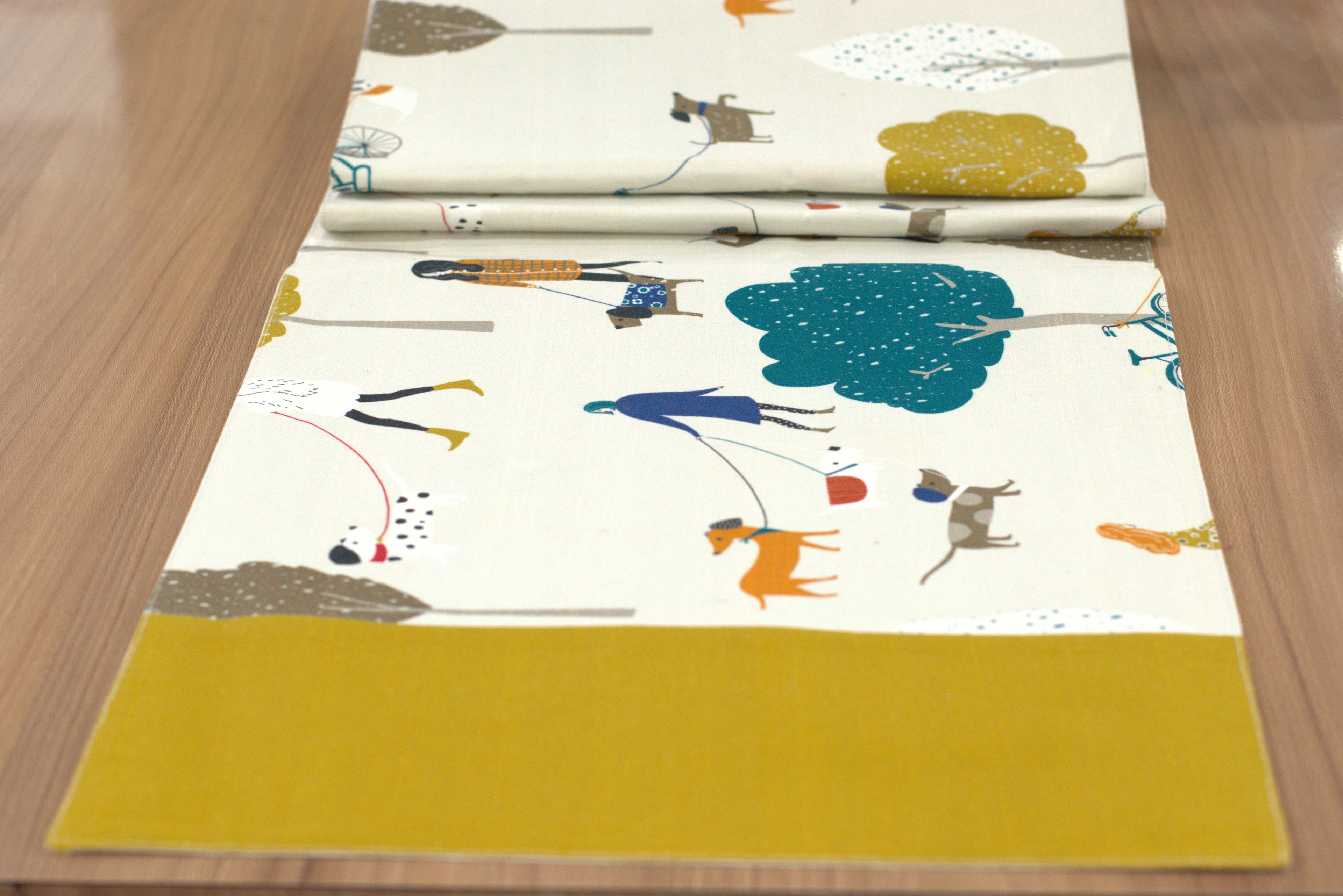 Whimsical Park Life Printed Table Runner – 160 × 35 cm