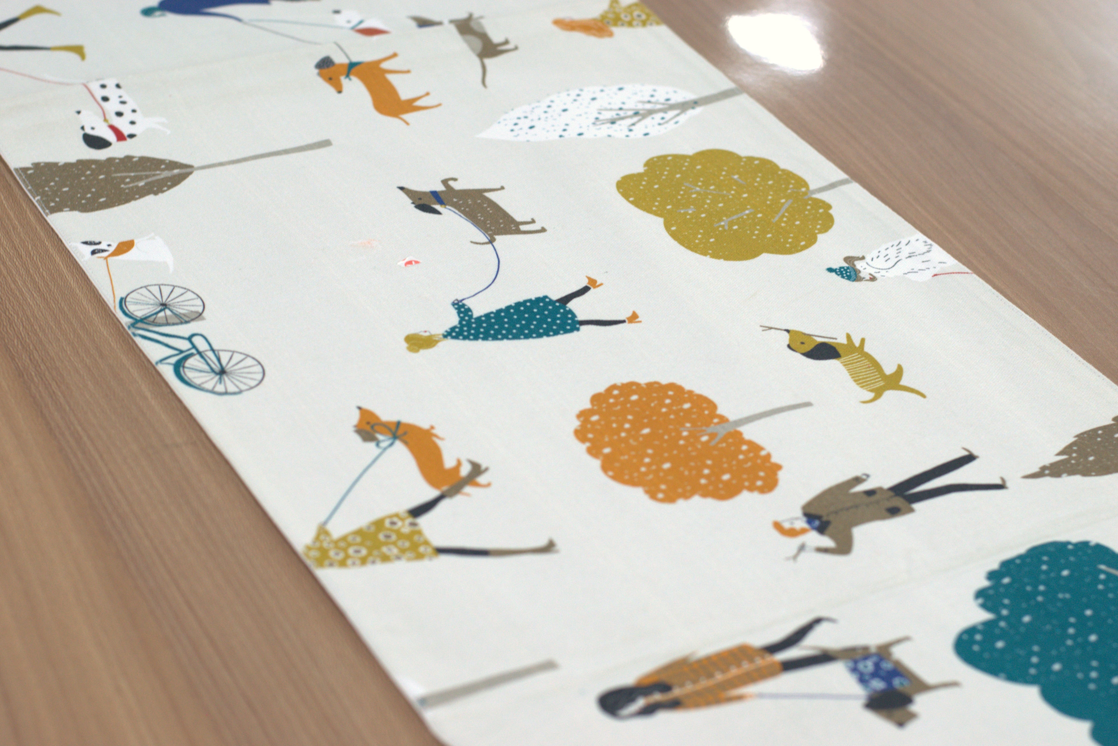 Whimsical Park Life Printed Table Runner – 160 × 35 cm