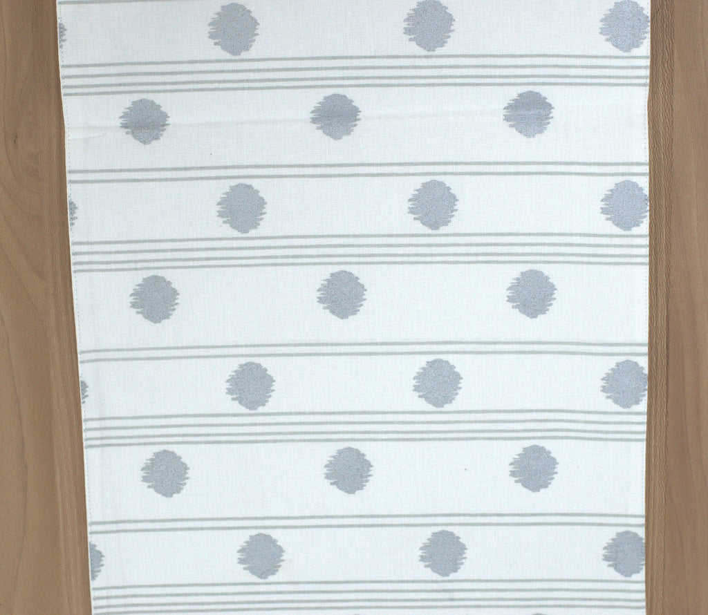 Grey Polka Dot & Stripe Table Runner - 180 x 35 cm - View 2 - Nushio