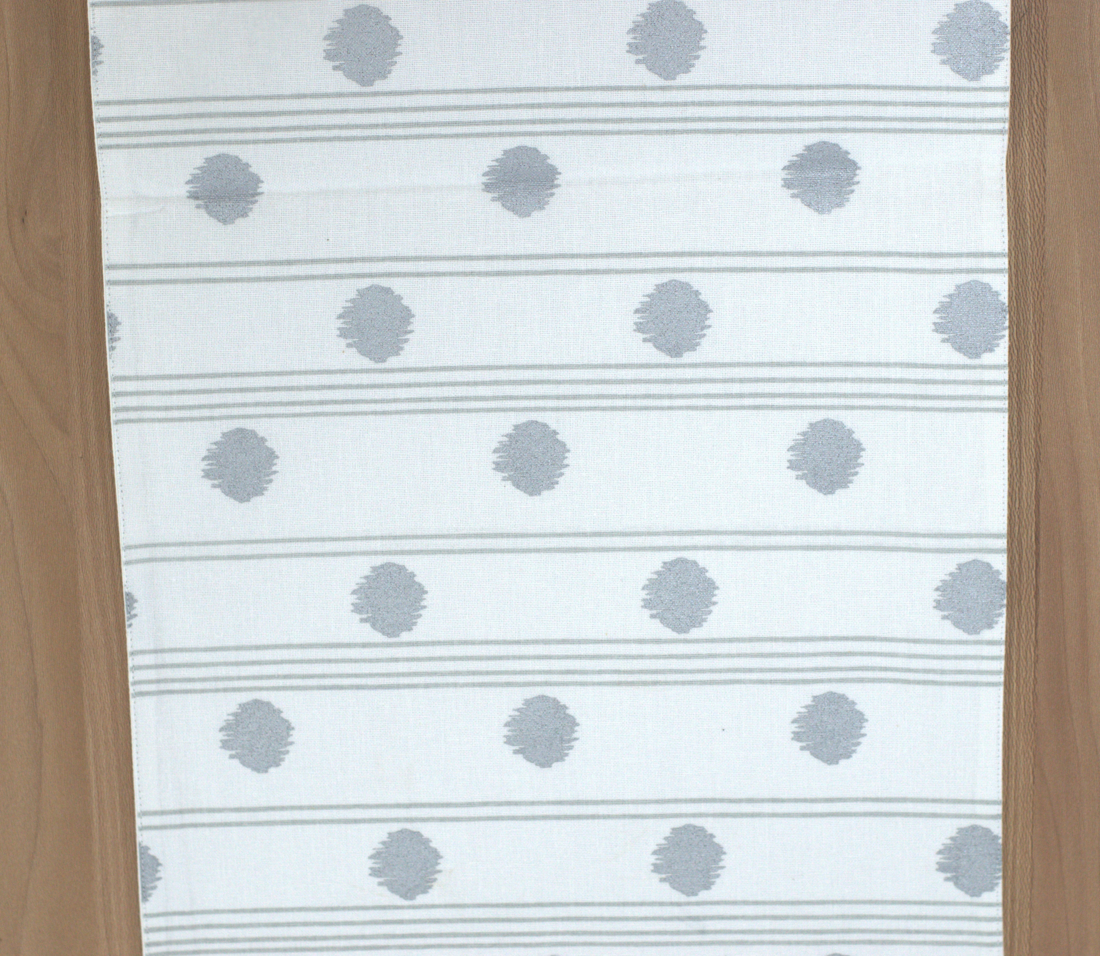 Grey Polka Dot & Stripe Table Runner - 180 x 35 cm - View 2 - Nushio