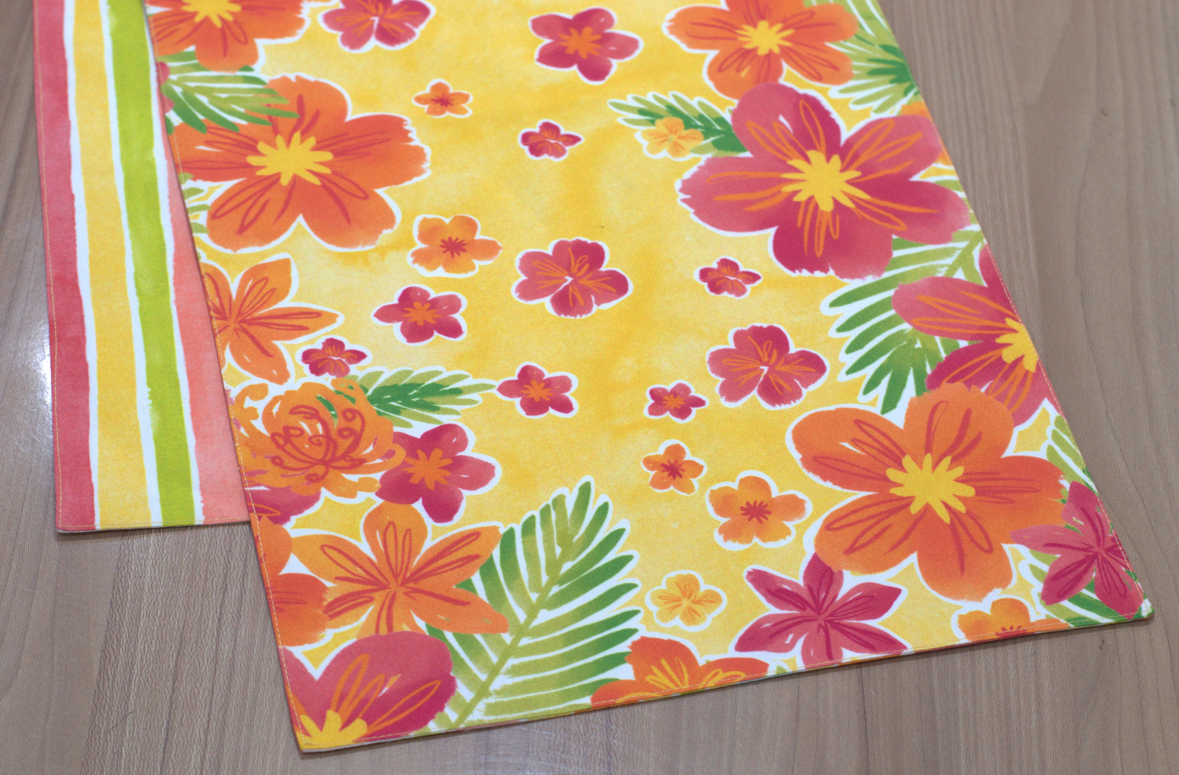Sunshine Floral Table Runner – Yellow Tropical Print | 180 x 35 cm