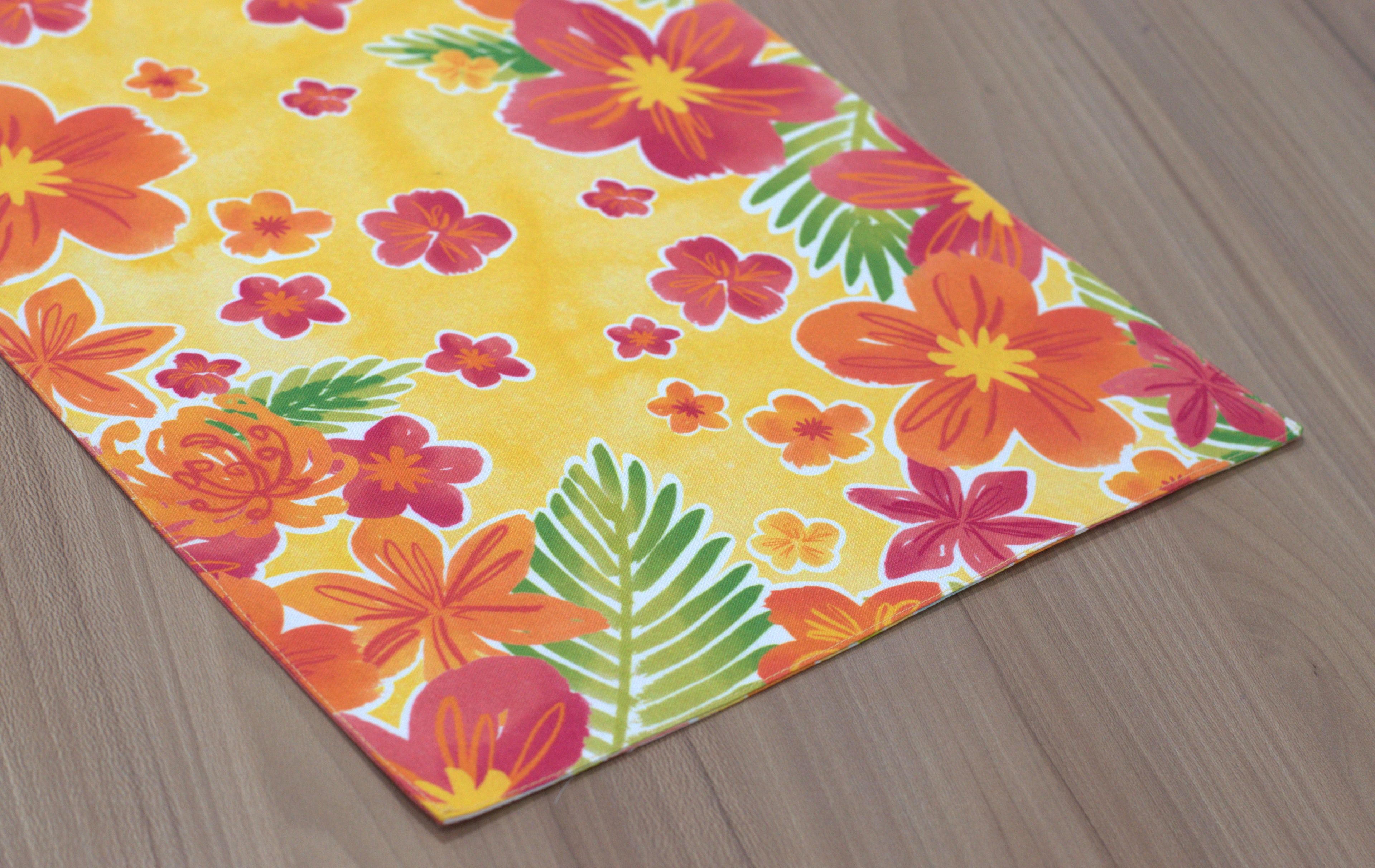 Sunshine Floral Table Runner – Yellow Tropical Print | 180 x 35 cm