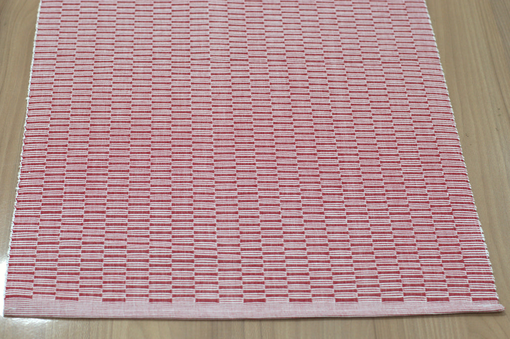 Handwoven Red Textured Table Runner - 135 × 40 cm - View 2 - Nushio