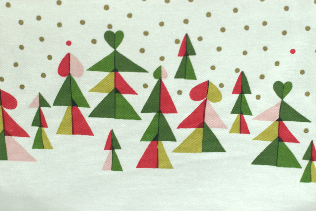 Festive Geometric Tree Print Table Runner - 185 × 40 cm