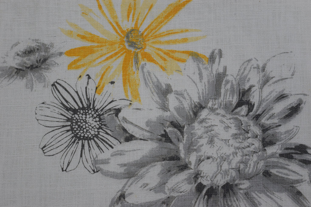 Floral Printed Table Runner - Grey & Yellow - 2.25 m x 40 cm - View 2 - Floral Printed - Nushio
