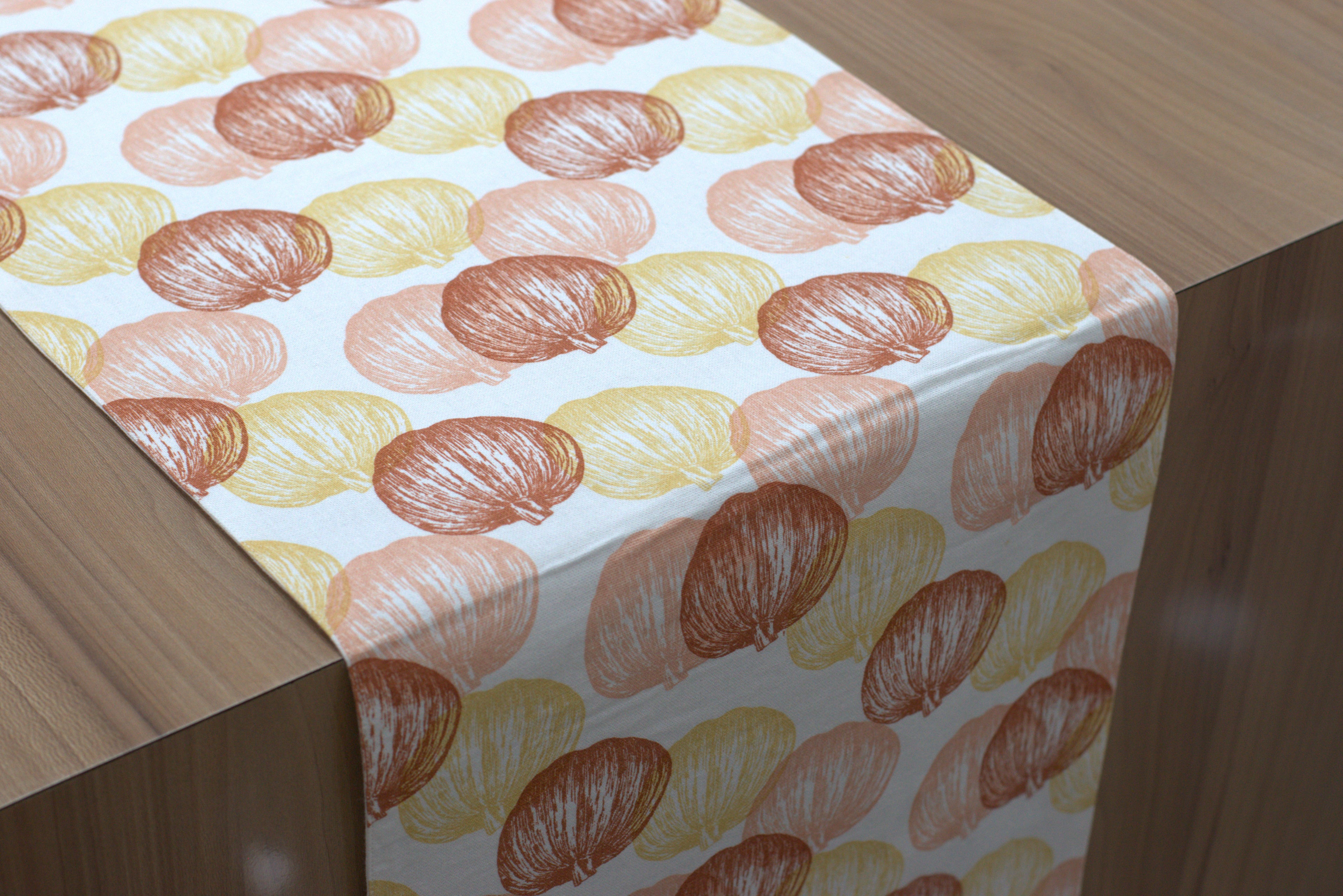 Warm Leaf Print Table Runner – 175 x 35 cm