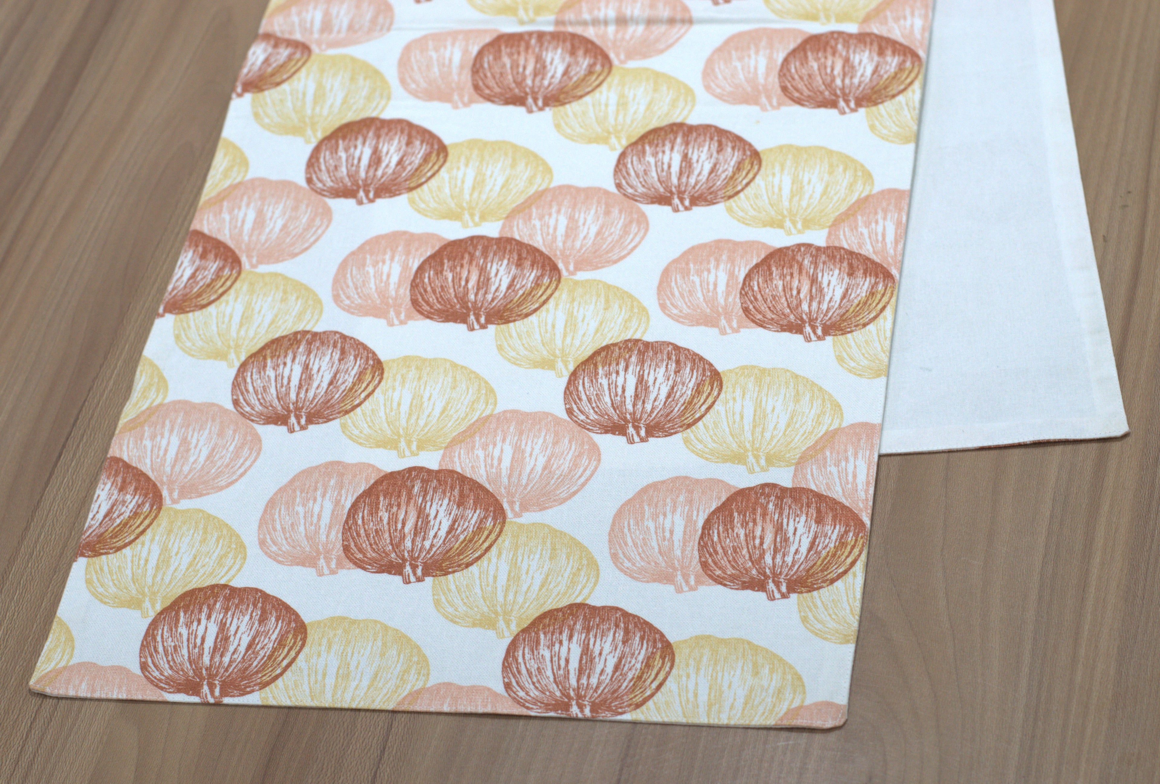 Warm Leaf Print Table Runner – 175 x 35 cm