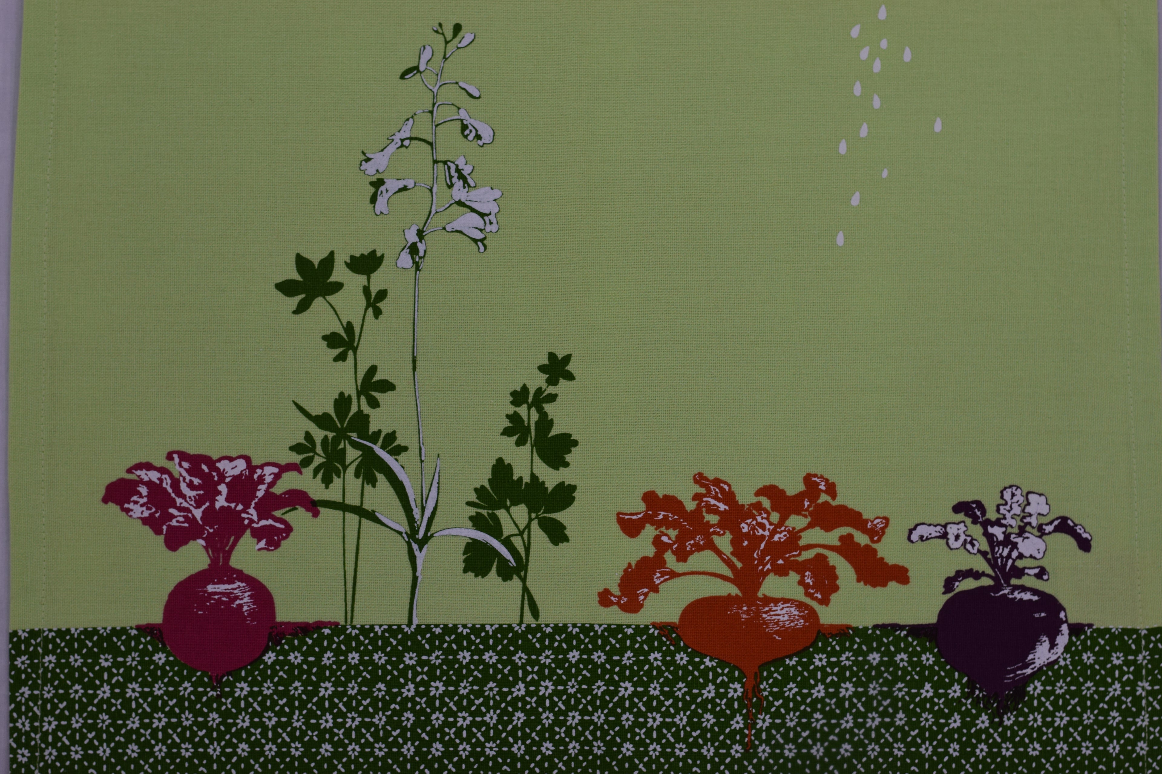 Green Floral Cotton Table Runner - Garden Print