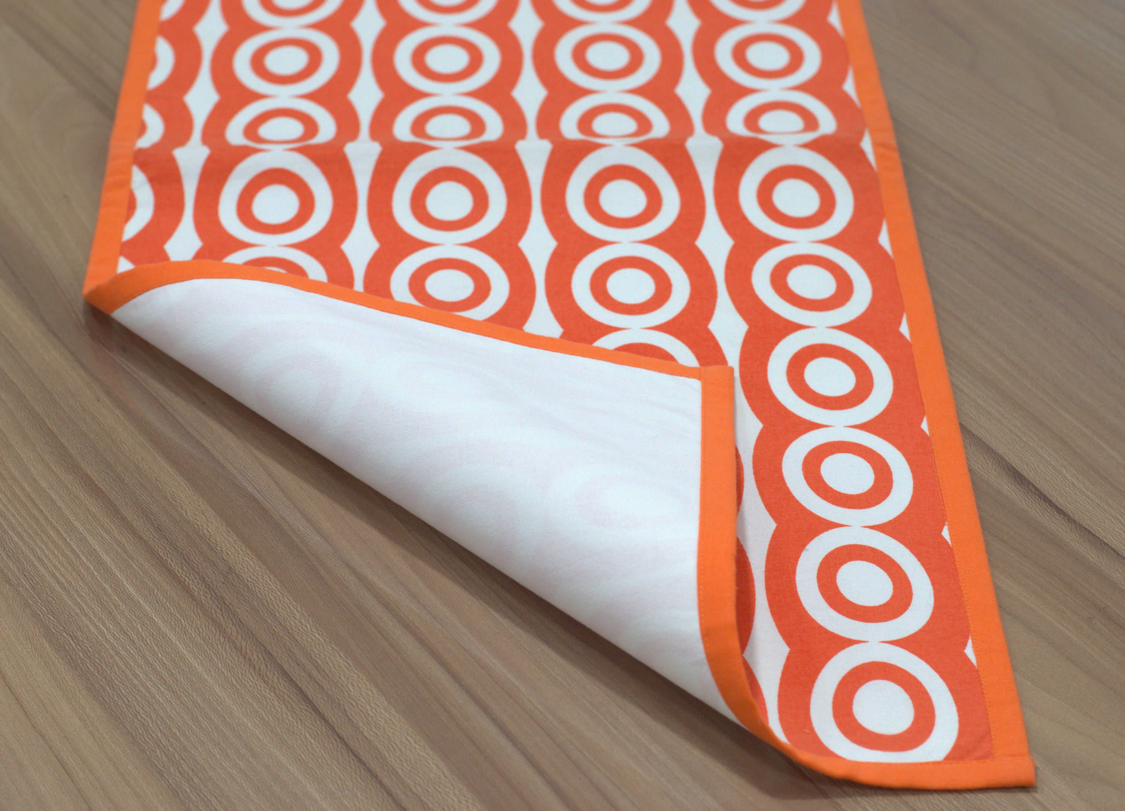 Orange Geometric Printed Table Runner – 170 × 35 cm - View 2 - Printed - Nushio