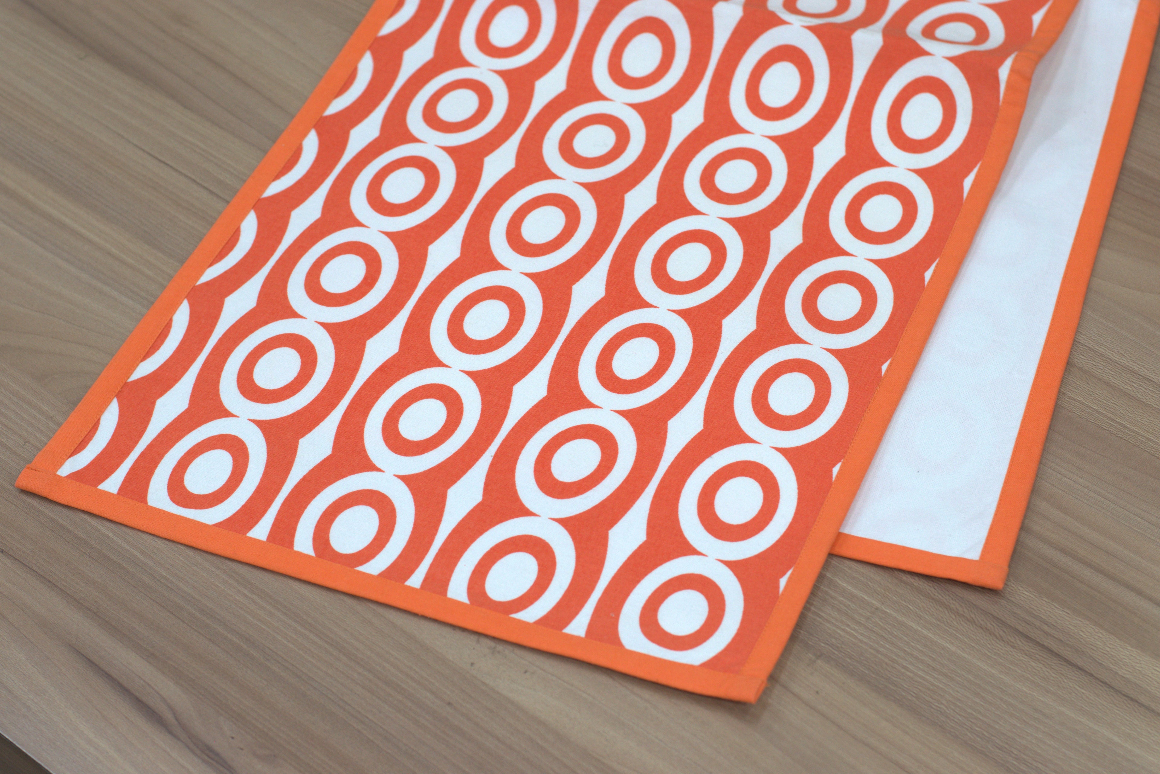 Orange Geometric Printed Table Runner – 170 × 35 cm - View 3 - Printed - Nushio