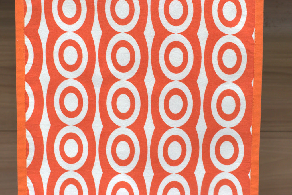 Orange Geometric Printed Table Runner – 170 × 35 cm