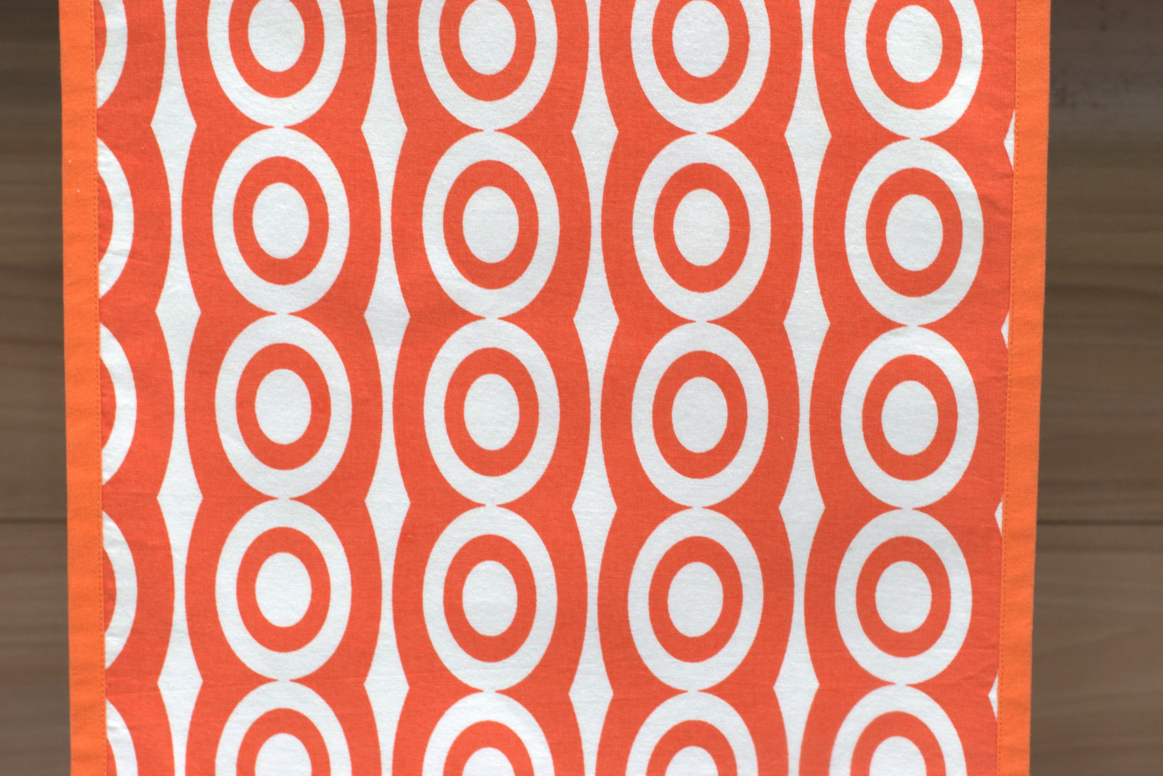 Orange Geometric Printed Table Runner – 170 × 35 cm
