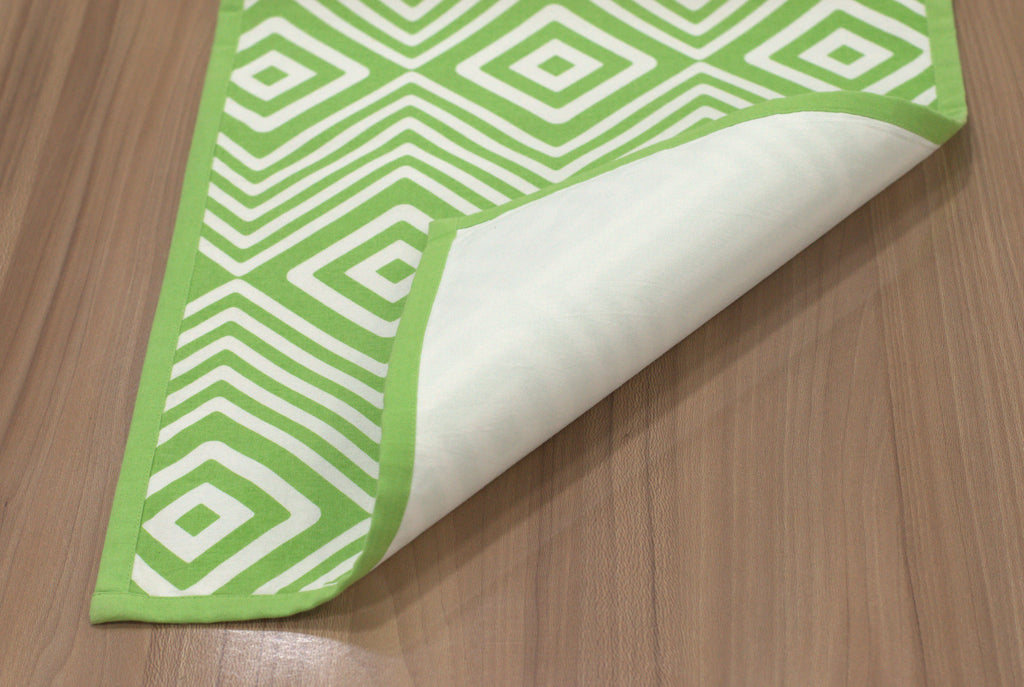Green GeomGreen Geometric Table Runner - 170 x 35 cm - Dining Table Decoretric Printed Table Runner - View 2 - Printed - Nushio