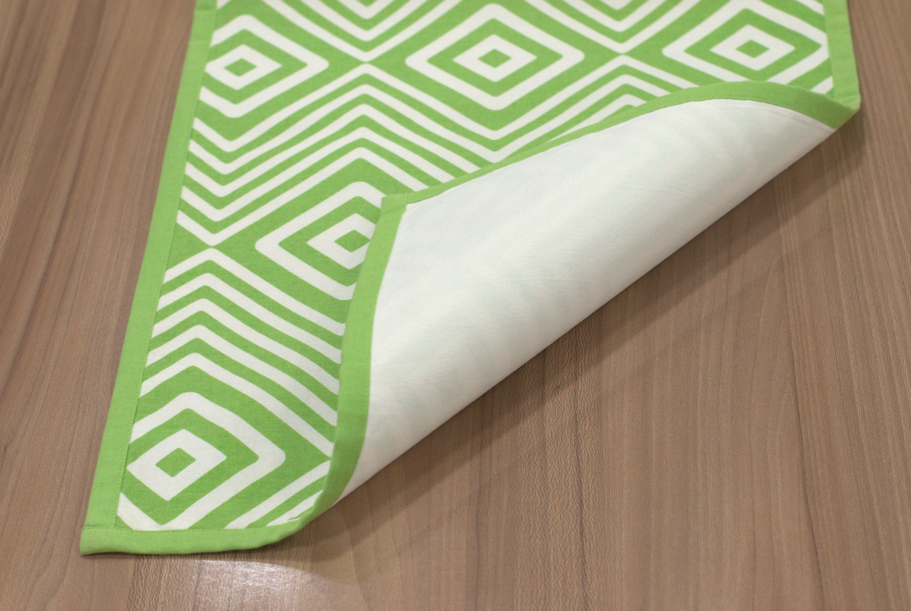Green GeomGreen Geometric Table Runner - 170 x 35 cm - Dining Table Decoretric Printed Table Runner - View 2 - Printed - Nushio
