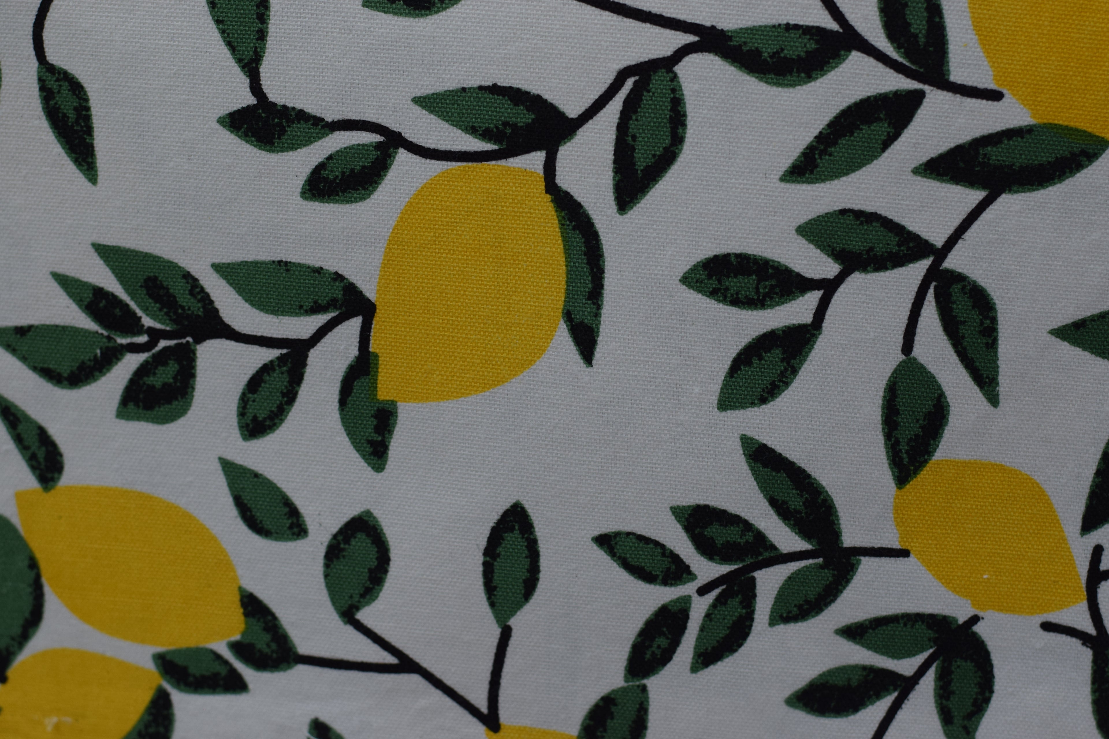Lemon Print Cotton Table Runner - 180 × 35 cm - Detail View - Cotton - Nushio