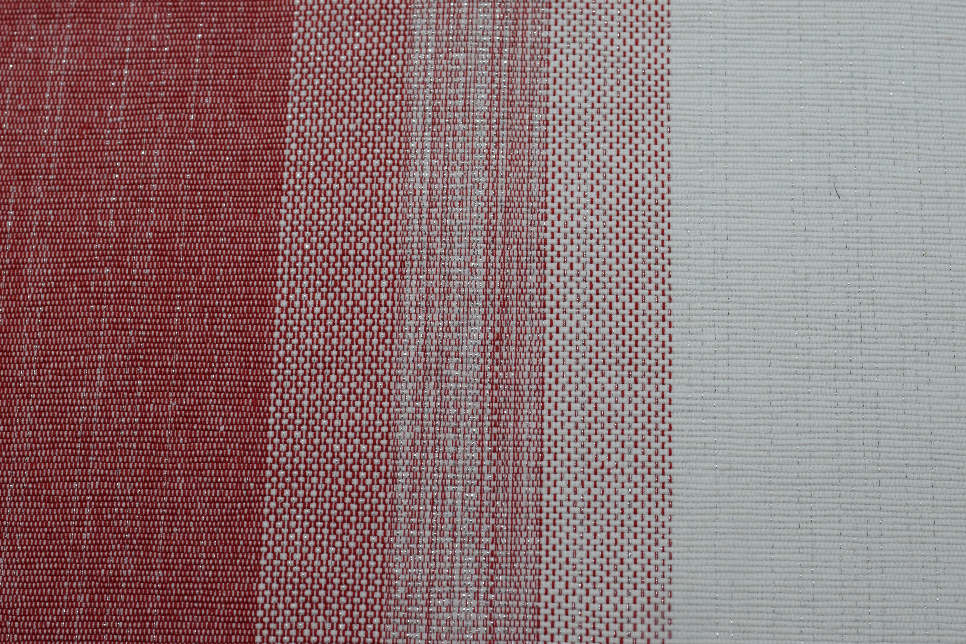 Striped Cotton Table Runner - 2 Meter × 40 cm - Red & White